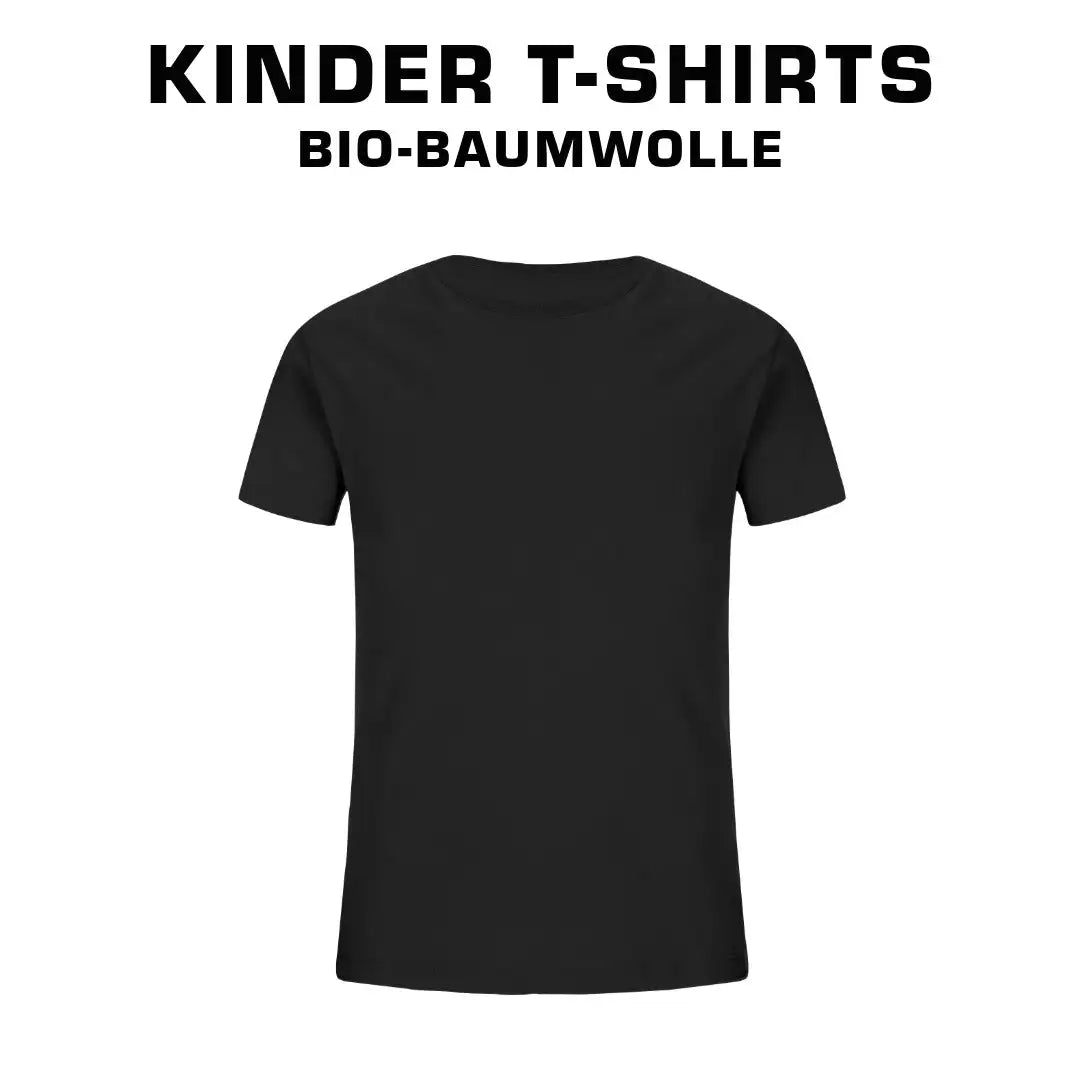 Schwarzes kinder t-shirt aus bio-baumwolle aus der kinder t-shirts kollektion