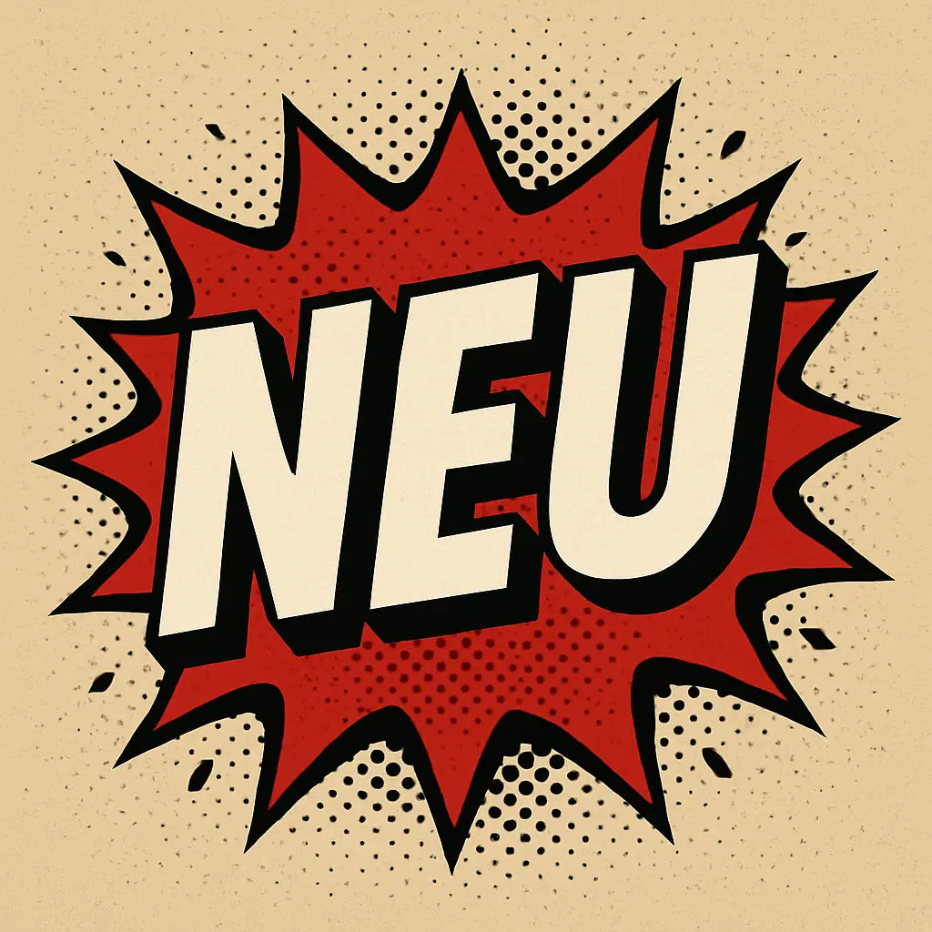 Roter und schwarzer comic-stil explosion grafik mit weißem neu text im neu im shop sammlung