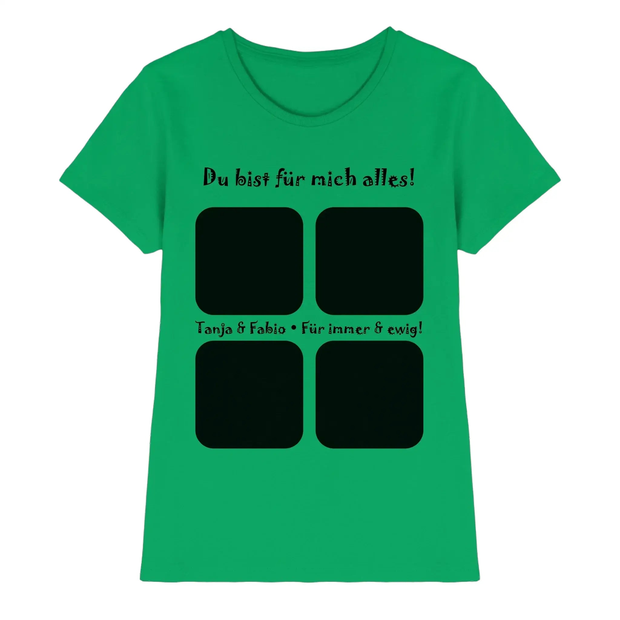 4er-Collage • mehrere Artikel • ’Statement-Collection’ • Wunschtext • Mein Fotomotiv - Premium Damen T-Shirt Bio