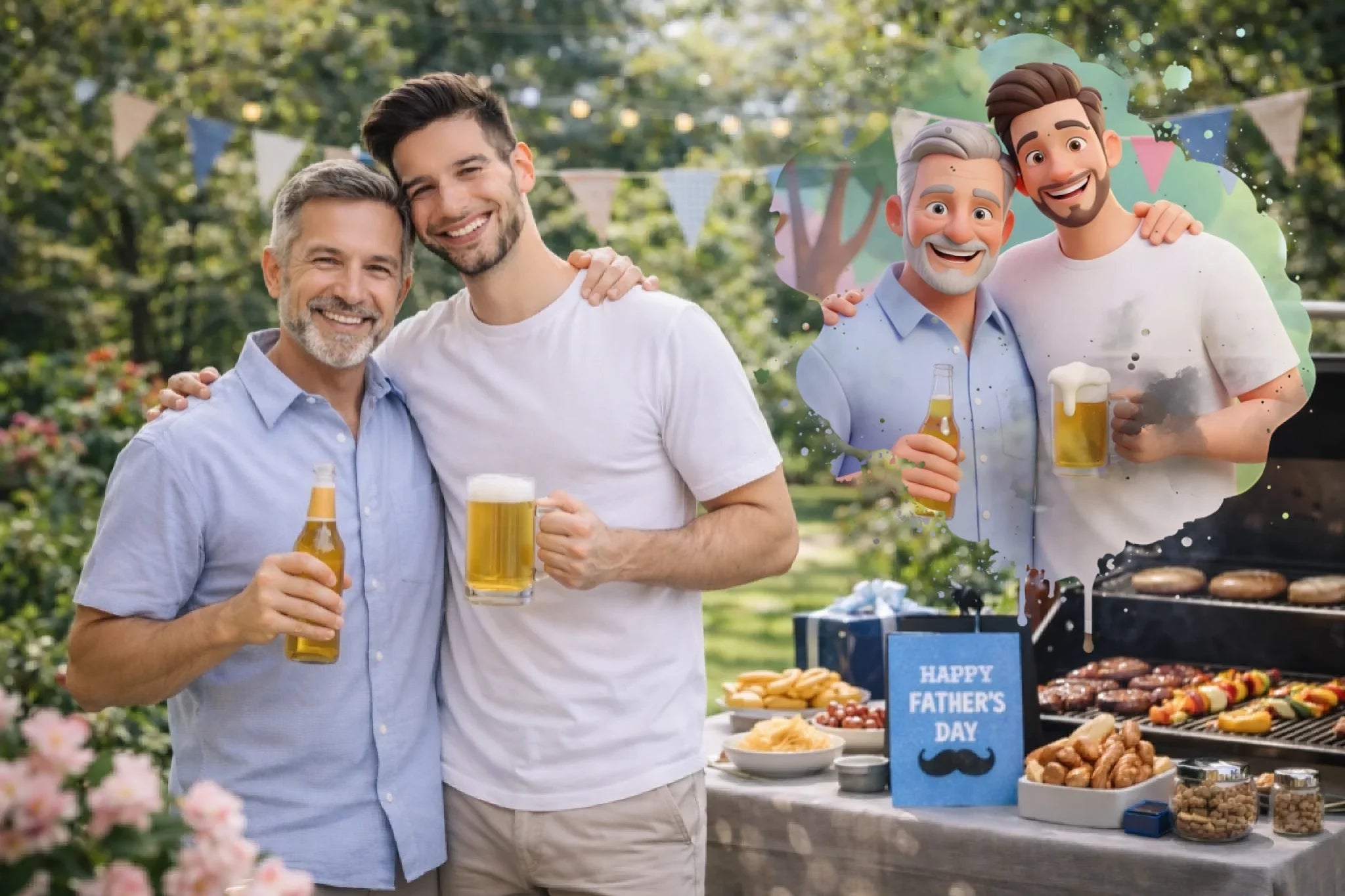 KI-Cartoon-Effekt Splash • mehrere Artikel • ’Statement-Collection’ • Wunschtext • Mein Fotomotiv - personalisierbare