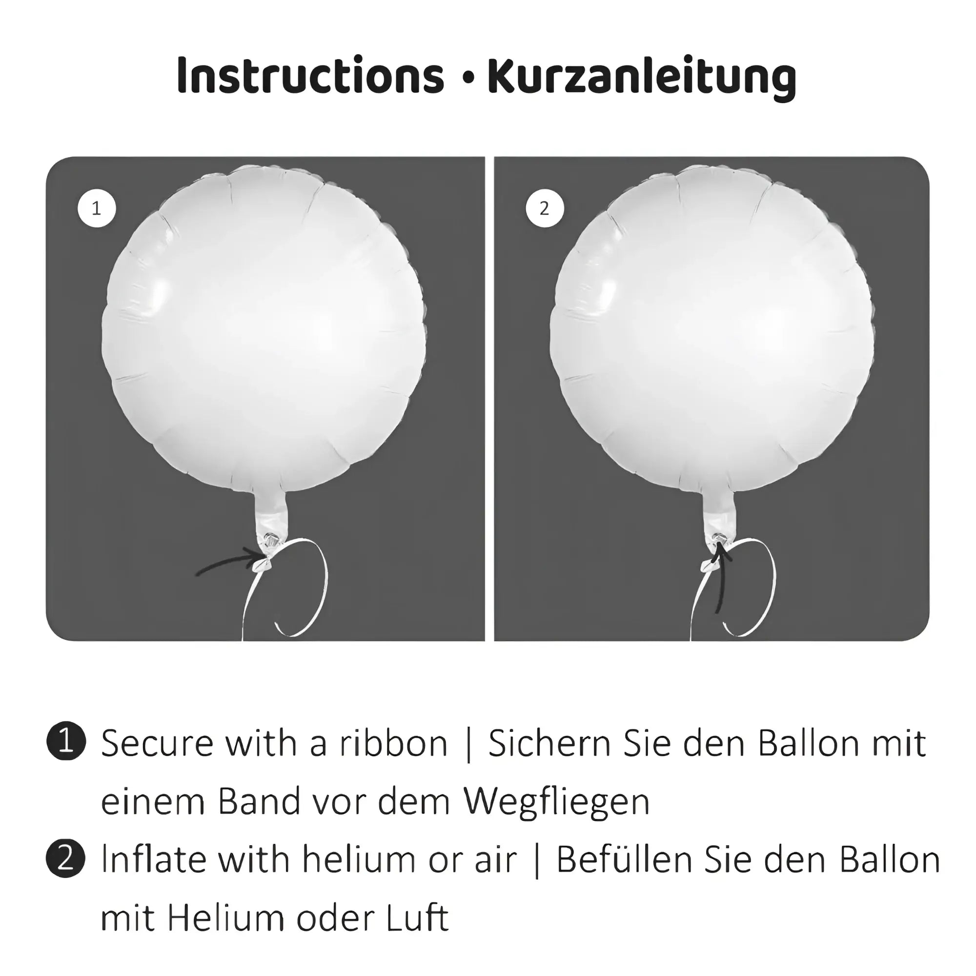 Weißer runder 102 cm luftballon aus folie mit band für 1. geburtstag prinzessin luft oder helium