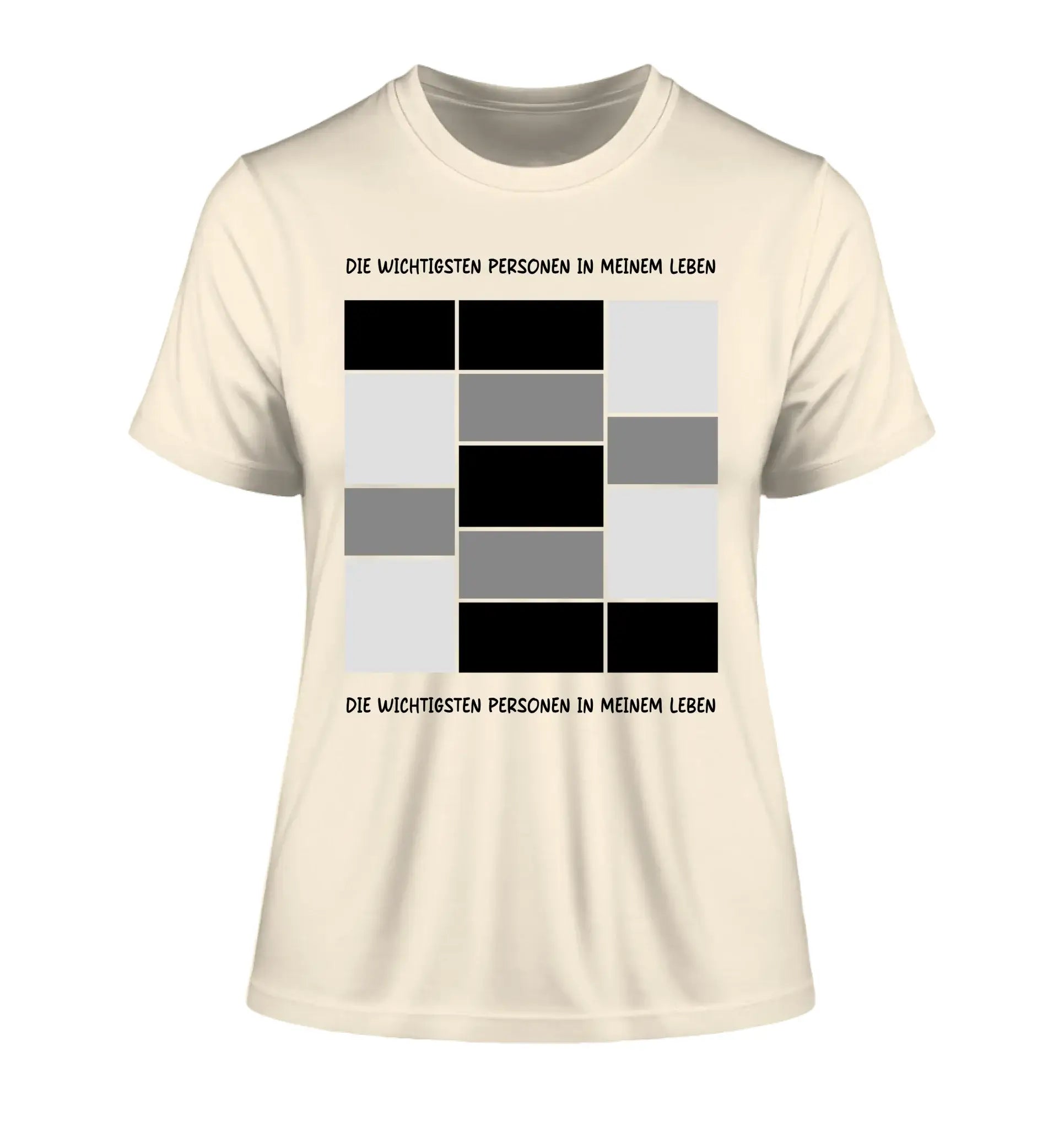 13er Fotocollage - mit Wunschtext (personalisierbare Fotomotive) - Damen T-Shirt (Fitted) • Bio / Natural / 2XL