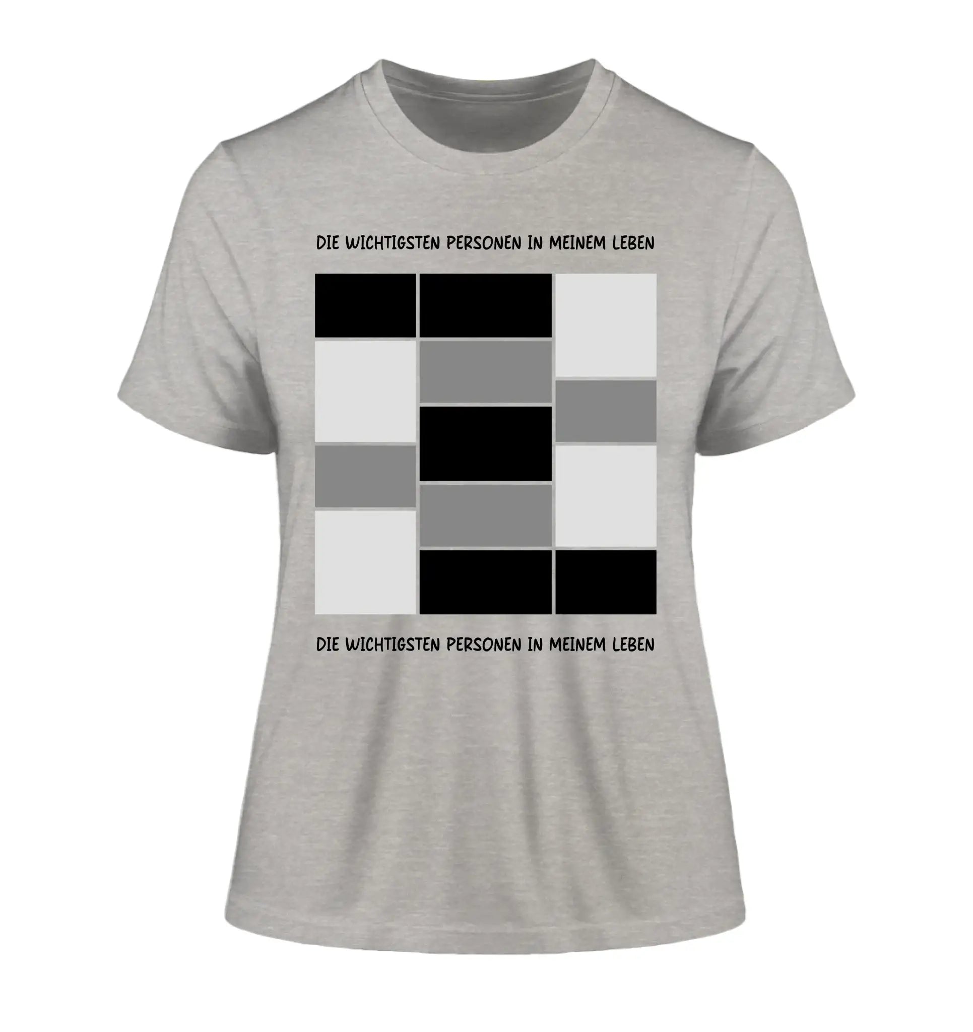 13er Fotocollage - mit Wunschtext (personalisierbare Fotomotive) - Damen T-Shirt (Fitted) • Bio / Heather Grey / 2XL