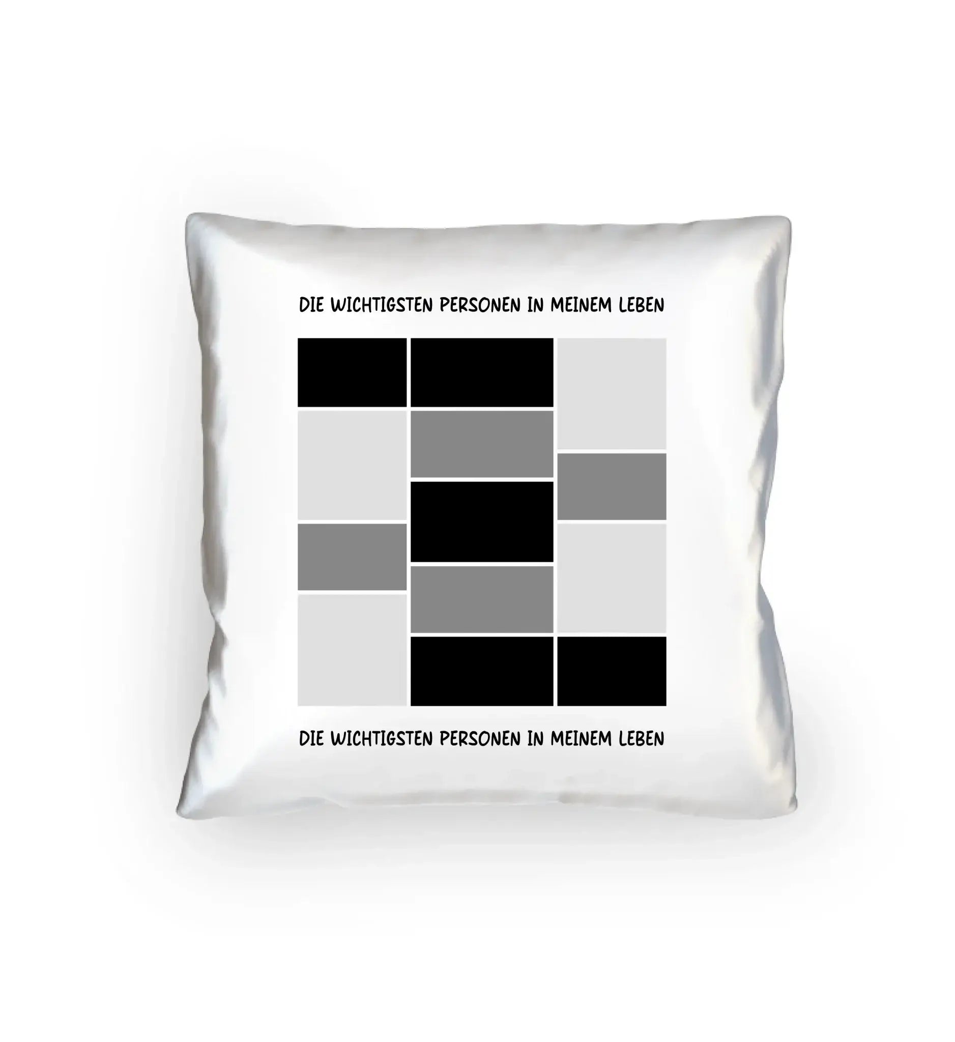 13er Fotocollage - mit Wunschtext (personalisierbare Fotomotive) - Kissen / White / 40cm-x-40cm - personalisierbare