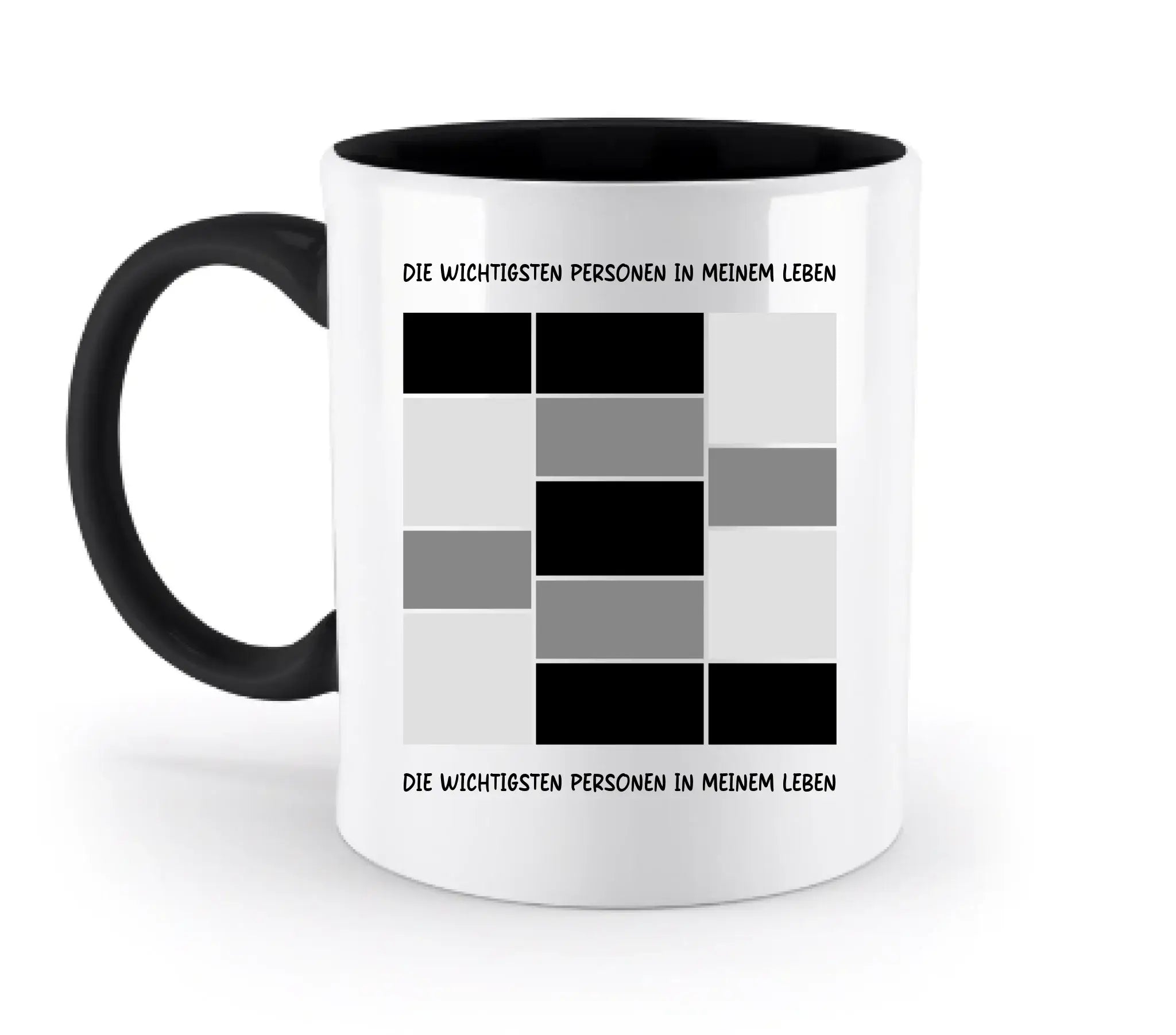 13er Fotocollage - mit Wunschtext (personalisierbare Fotomotive) - Tassen / Black / 330ml - personalisierbare Fotomotive