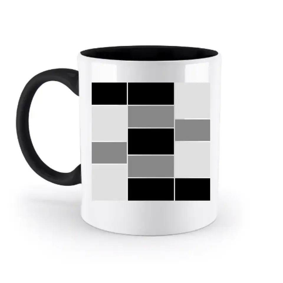 14 Bilder Collage mit deinen Fotos auf einer zweifarbigen Tasse