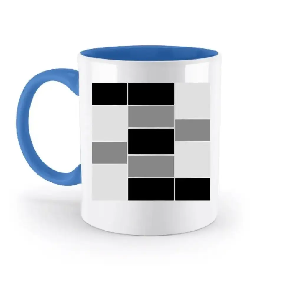 14 Bilder Collage mit deinen Fotos auf einer zweifarbigen Tasse
