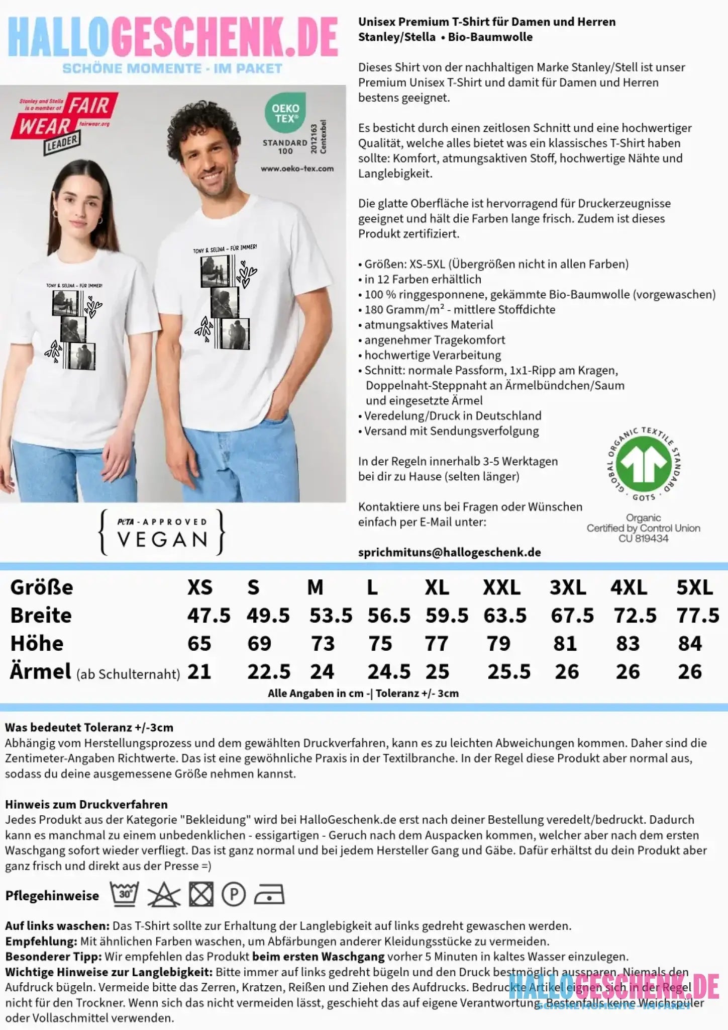 15+ personalisierbare Fotomotive ’Allerlei’-Kollektion • Unisex T-Shirt für Herren & Damen • Bio - personalisierbare