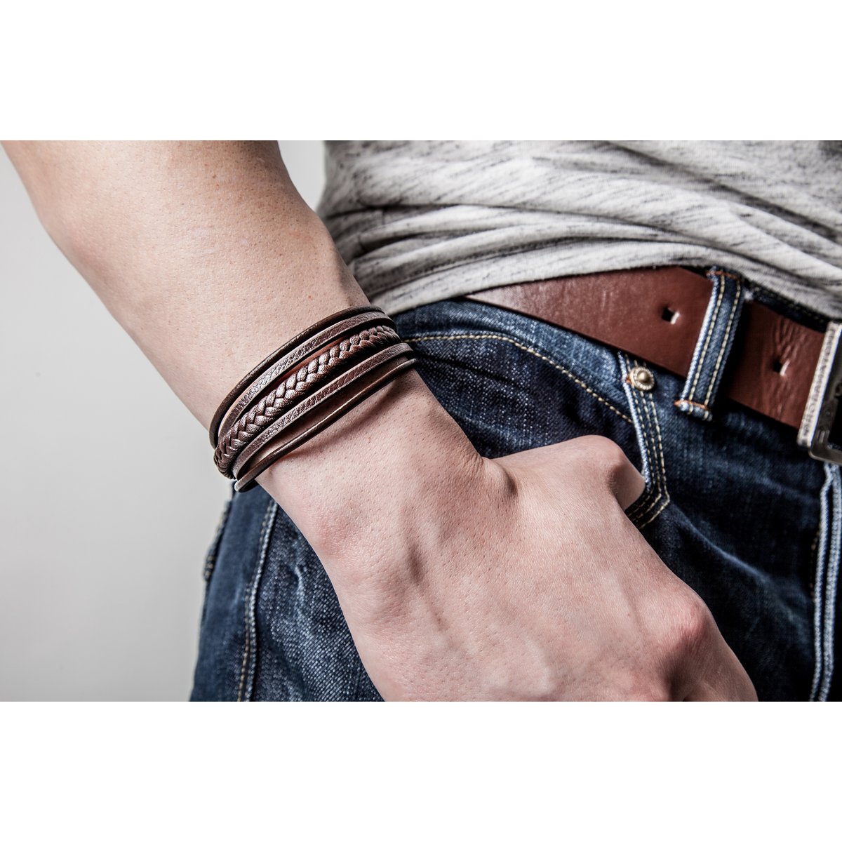 Lederarmband "Braid"
