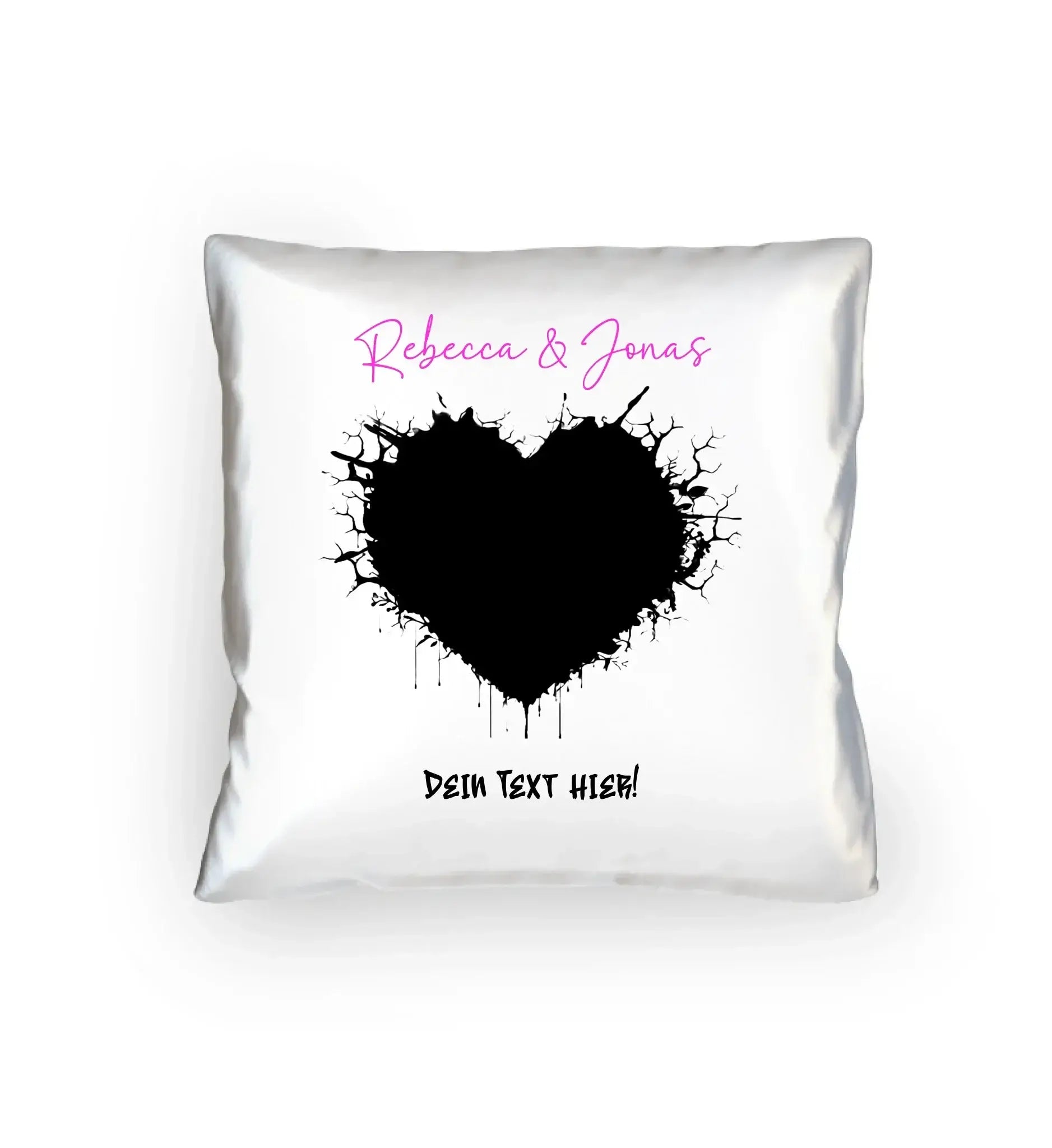 Wildes Herz • mehrere Artikel • ’Statement-Collection’ • Wunschtext • Mein Fotomotiv - Kissen / White / 40cm-x-40cm