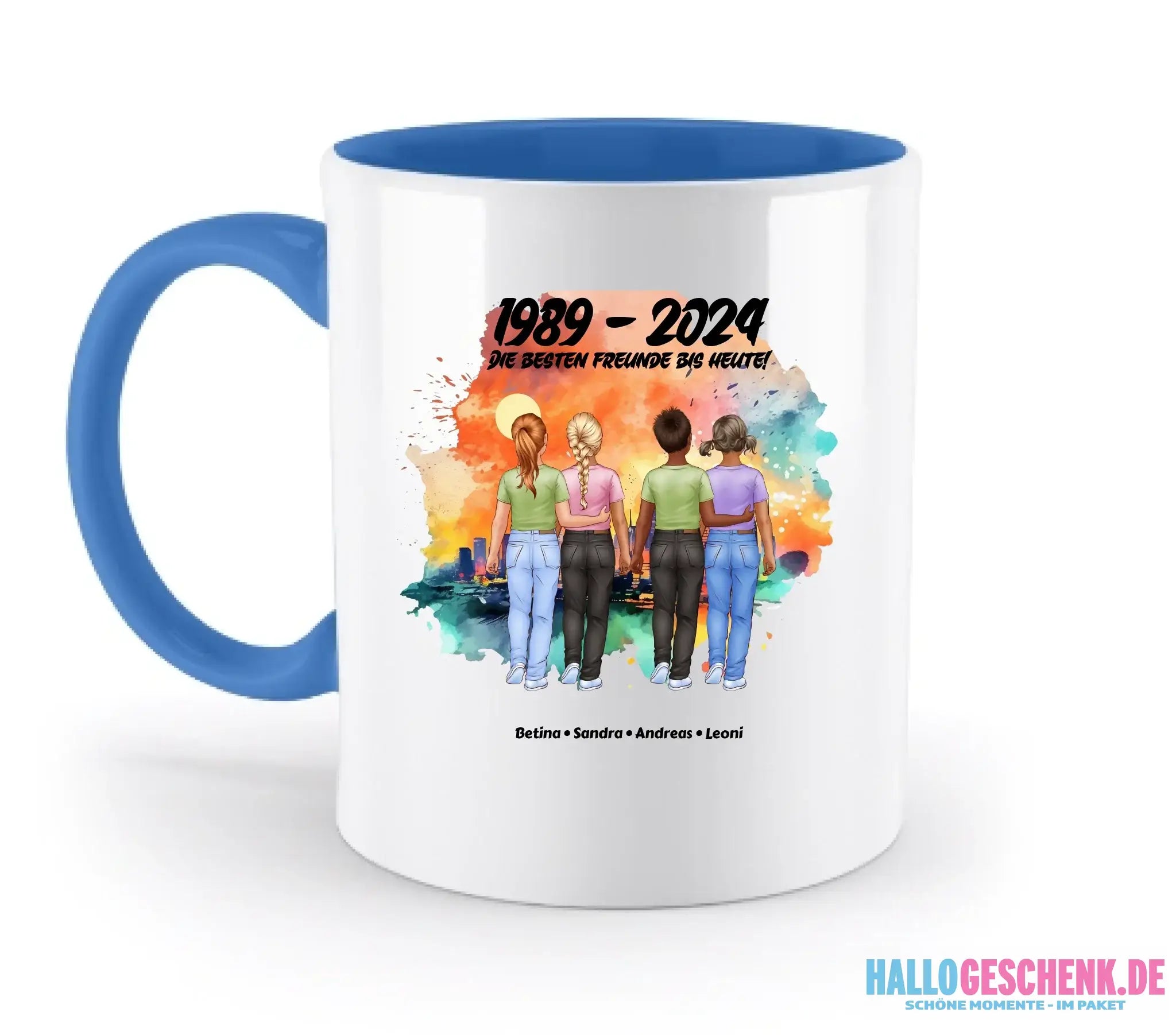 2-5 Freunde (Kids/Kinder) • Figuren gestalten • personalisiert • zweifarbige Tasse (spülmaschinenfest) - zweifarbige
