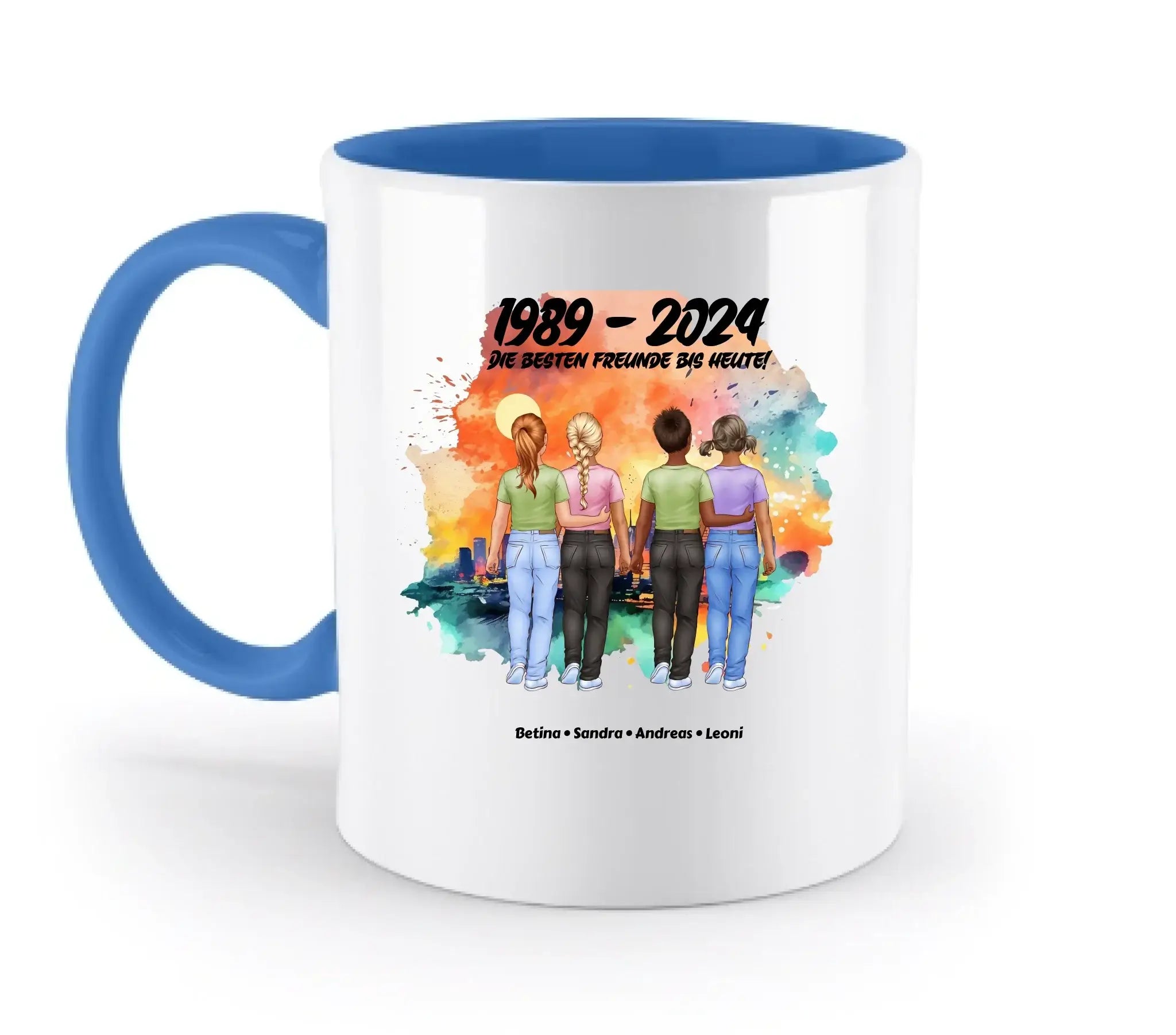 2-5 Freunde (Kids/Kinder) • Figuren gestalten • personalisiert • zweifarbige Tasse (spülmaschinenfest) - zweifarbige