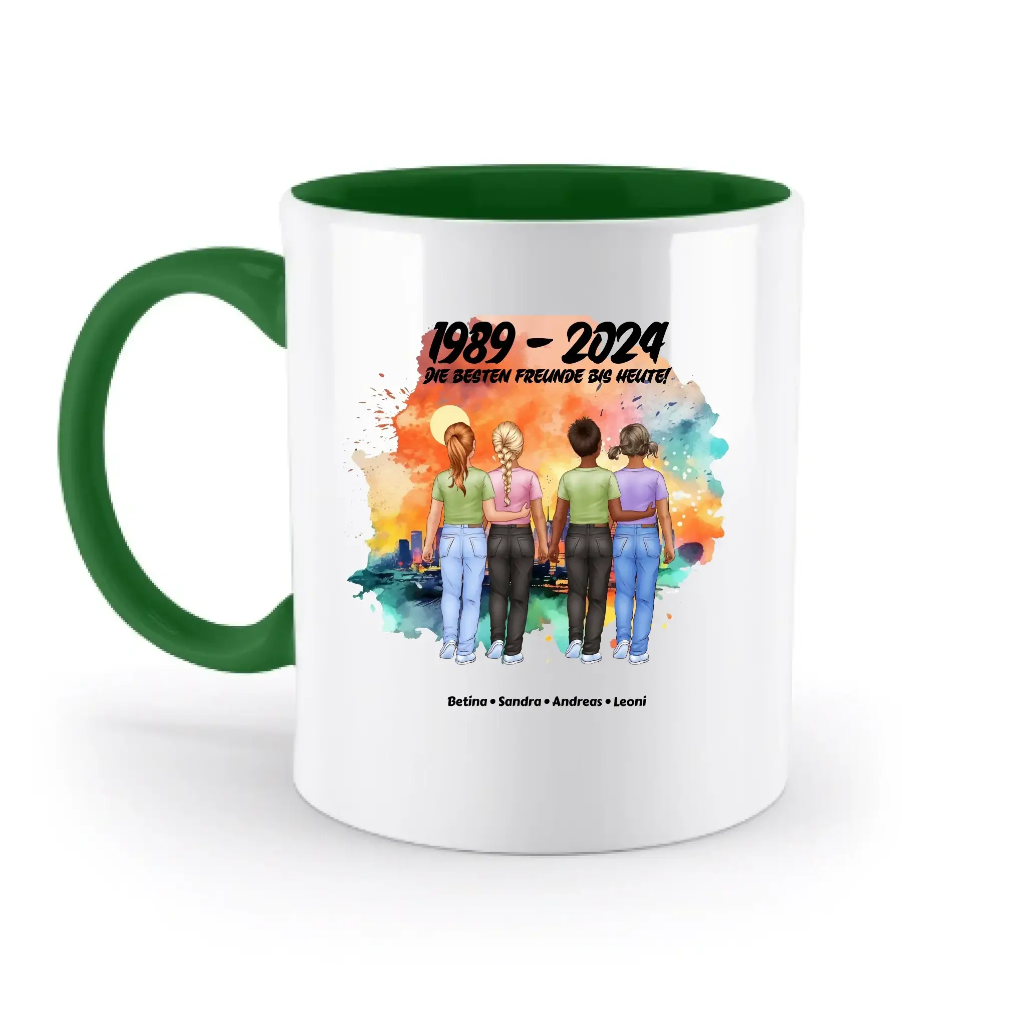 2-5 Freunde (Kids/Kinder) • Figuren gestalten • personalisiert • zweifarbige Tasse (spülmaschinenfest) - zweifarbige