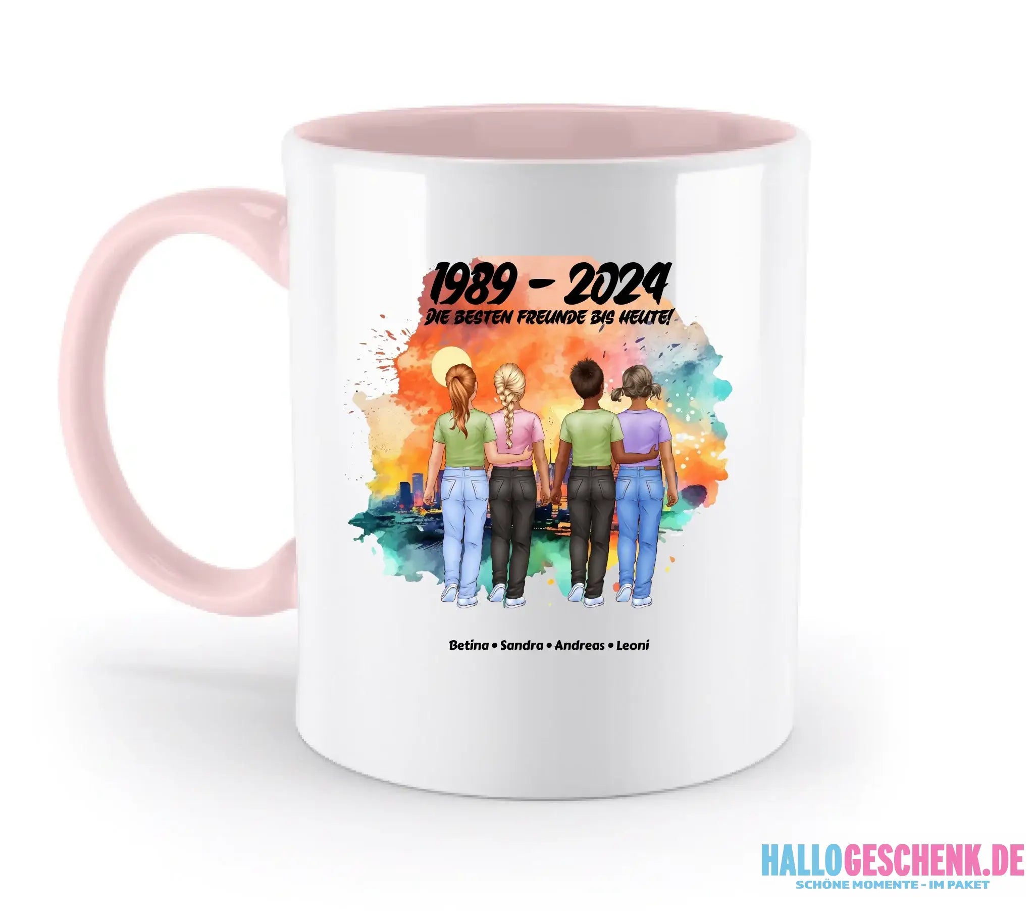 2-5 Freunde (Kids/Kinder) • Figuren gestalten • personalisiert • zweifarbige Tasse (spülmaschinenfest) - zweifarbige