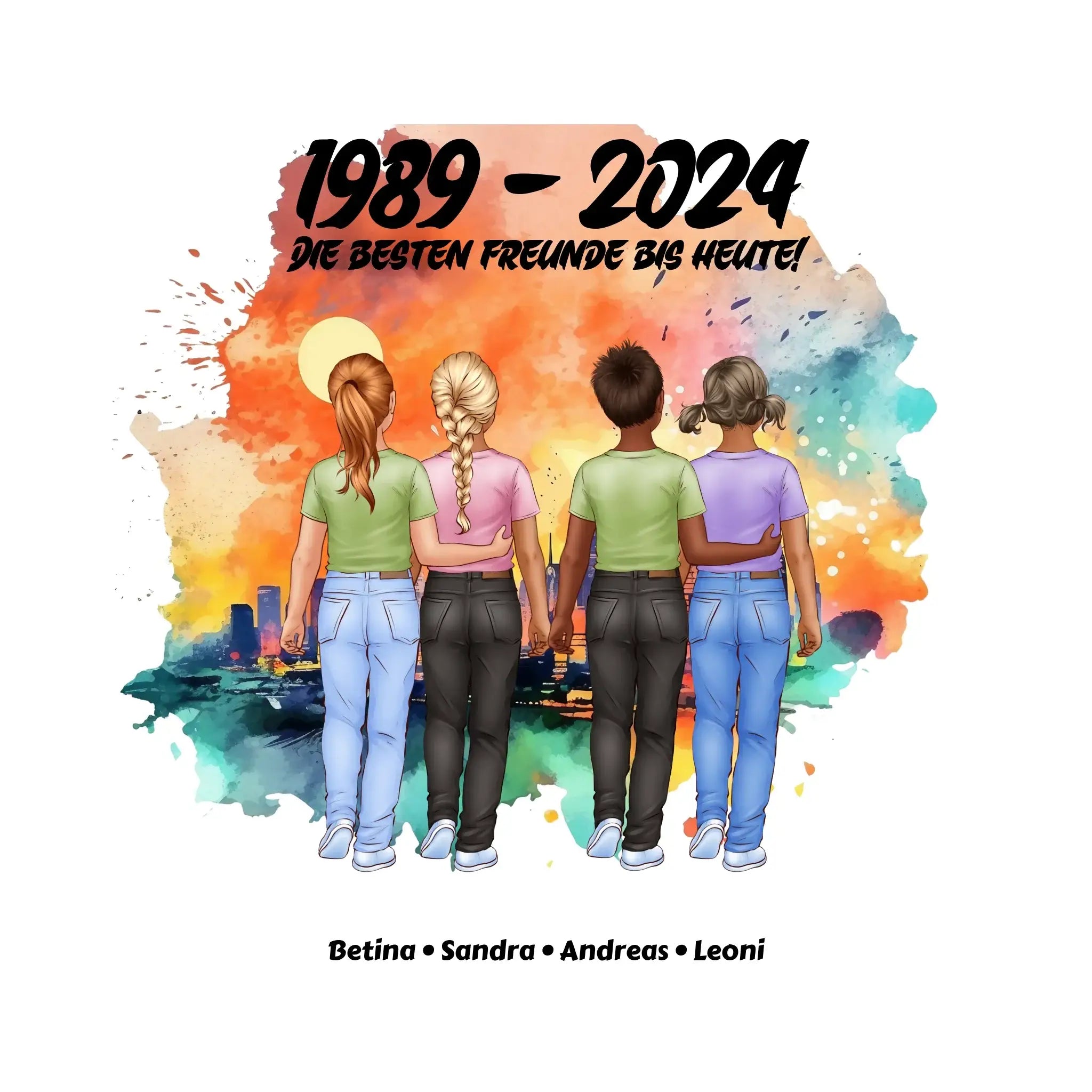 2-5 Freunde (Kids/Kinder) • Figuren gestalten • personalisiert • STICKER 20x20cm (Aufkleber) - ausgestanzter Sticker