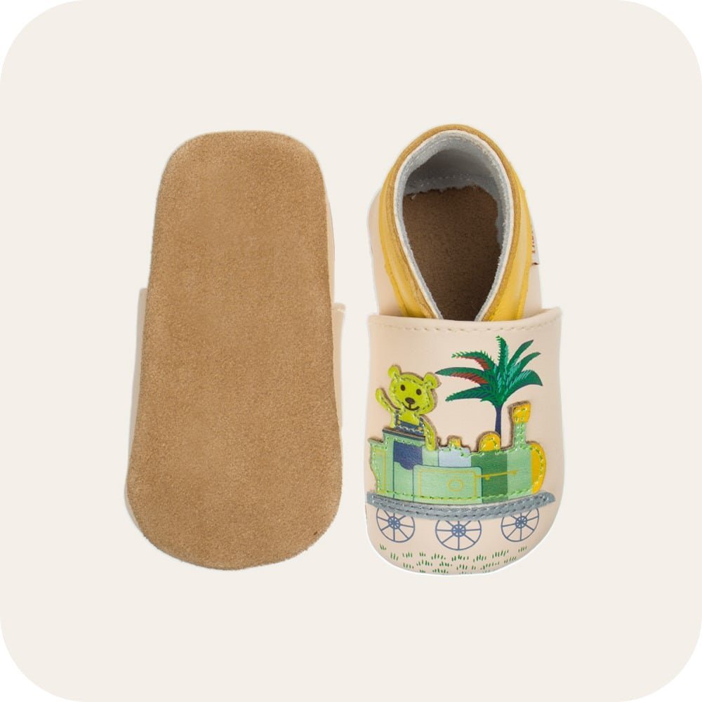 Babyhausschuhe aus weichem Leder Petit Train