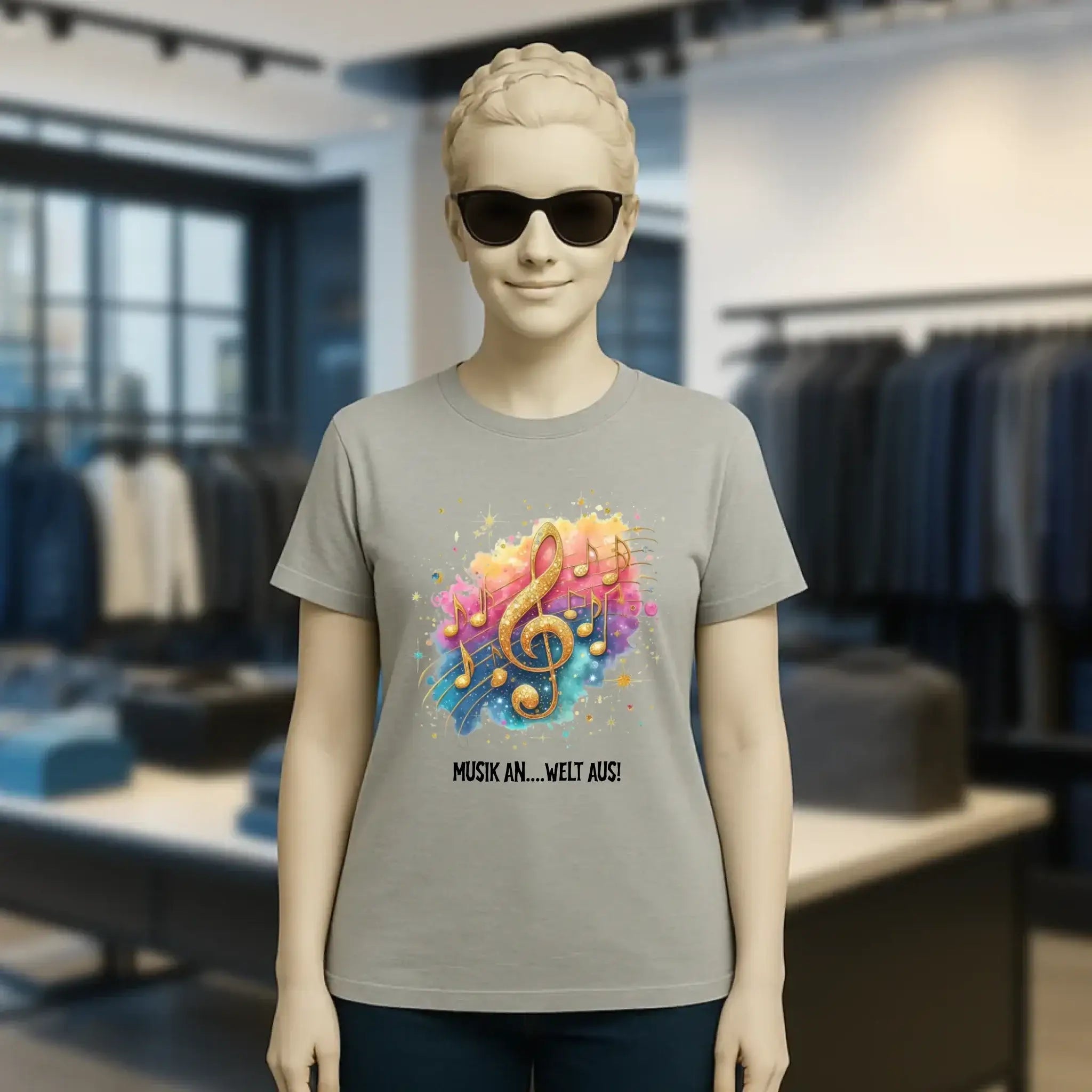 25 Motive zur Auswahl • Fantasy Music Notes • Noten • Musik • Ladies Premium T-Shirt XS-2XL aus Bio-Baumwolle für Damen • Exklusivdesign • personalisiert • Motivauswahl