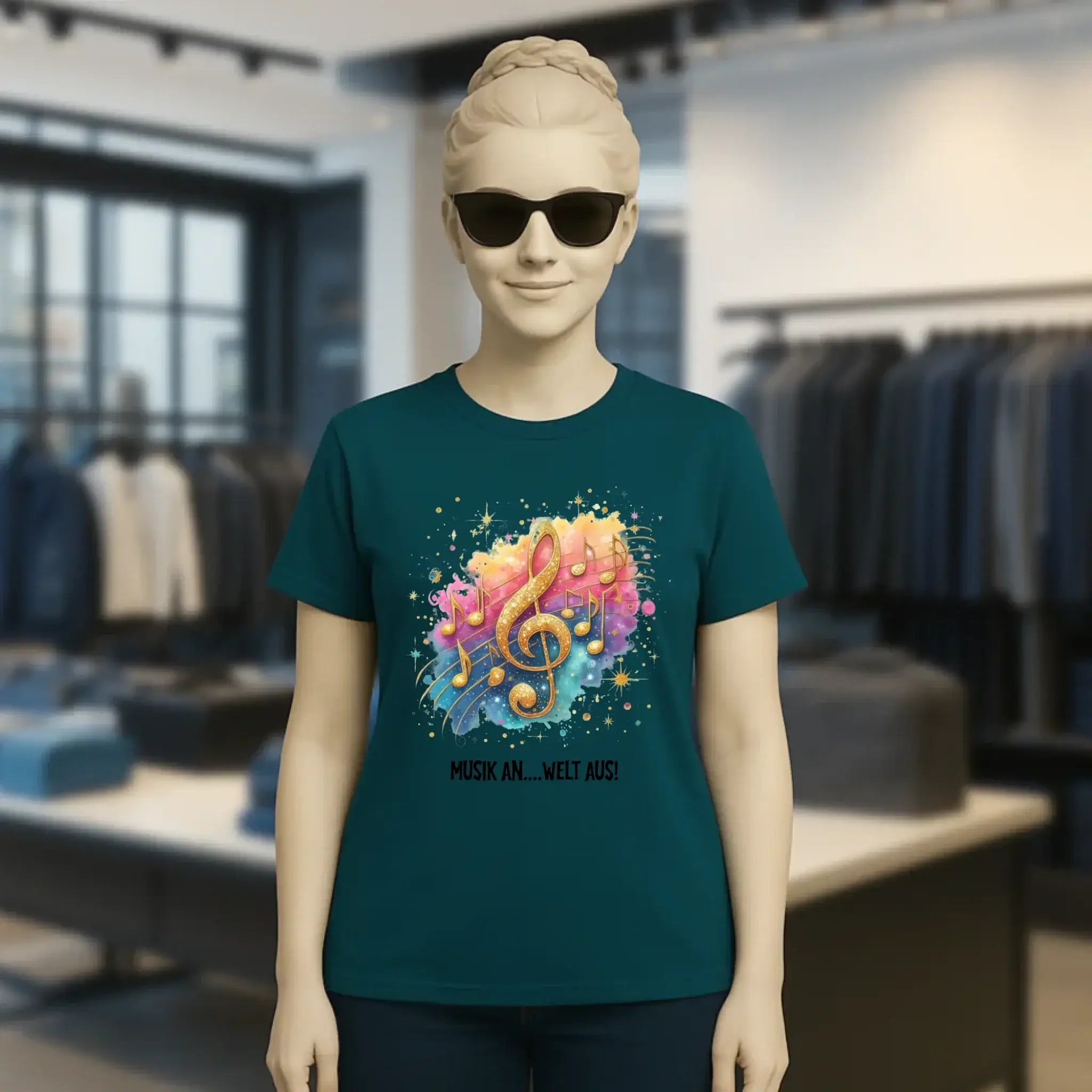 25 Motive zur Auswahl • Fantasy Music Notes • Noten • Musik • Ladies Premium T-Shirt XS-2XL aus Bio-Baumwolle für Damen • Exklusivdesign • personalisiert • Motivauswahl