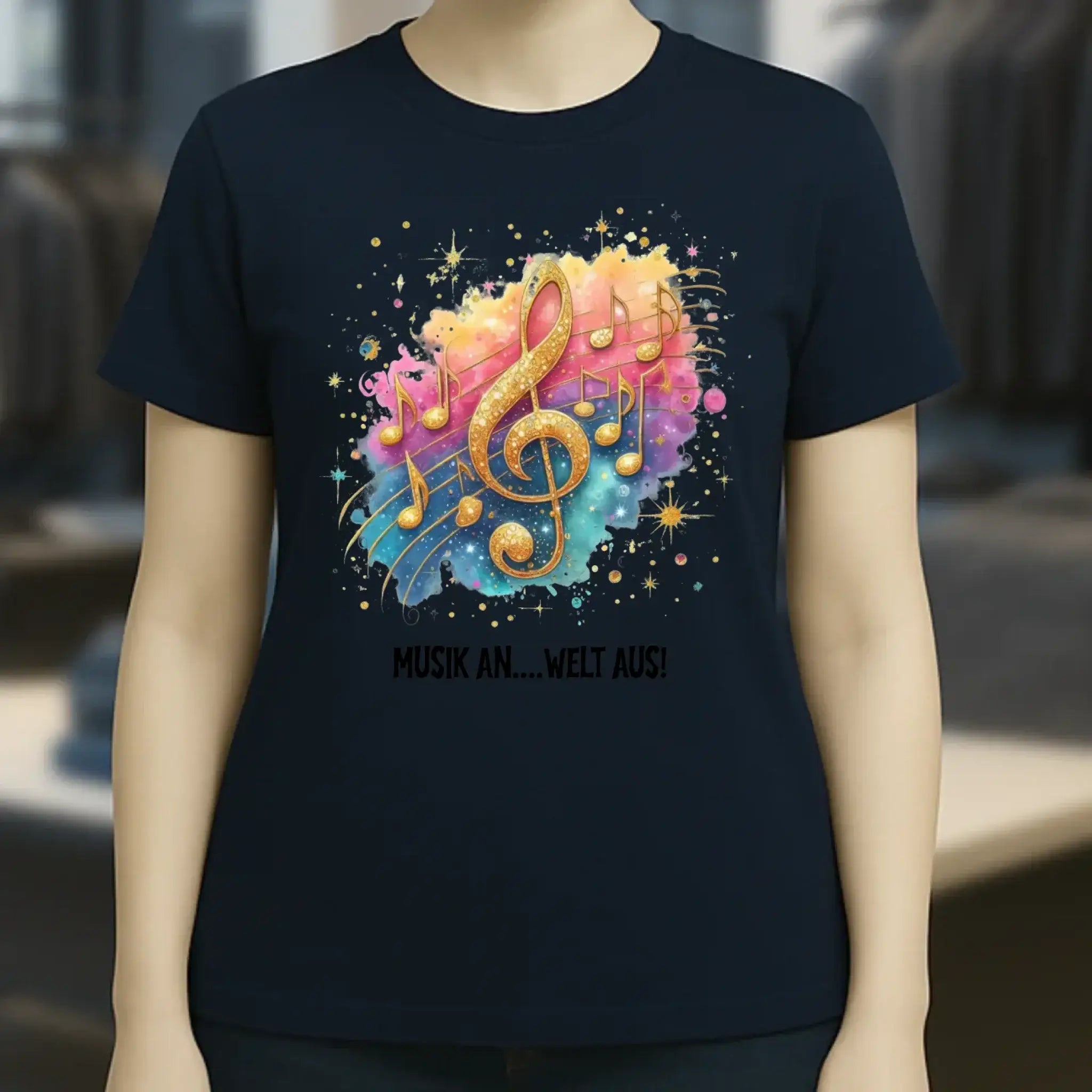 25 Motive zur Auswahl • Fantasy Music Notes • Noten • Musik • Ladies Premium T-Shirt XS-2XL aus Bio-Baumwolle für Damen • Exklusivdesign • personalisiert • Motivauswahl