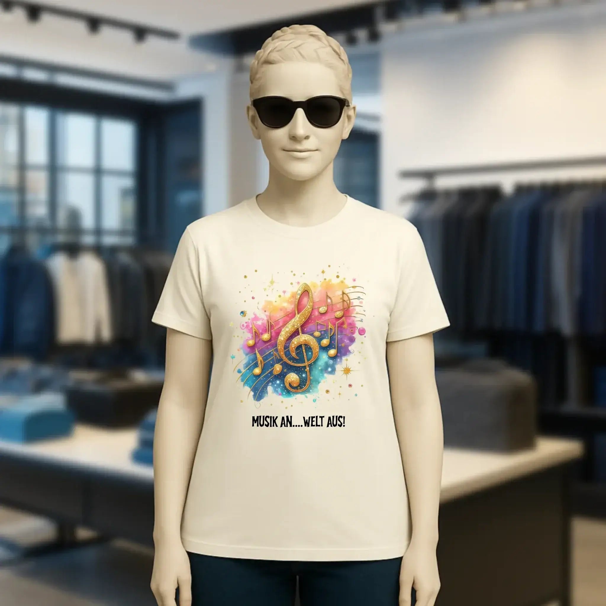 25 Motive zur Auswahl • Fantasy Music Notes • Noten • Musik • Ladies Premium T-Shirt XS-2XL aus Bio-Baumwolle für Damen • Exklusivdesign • personalisiert • Motivauswahl