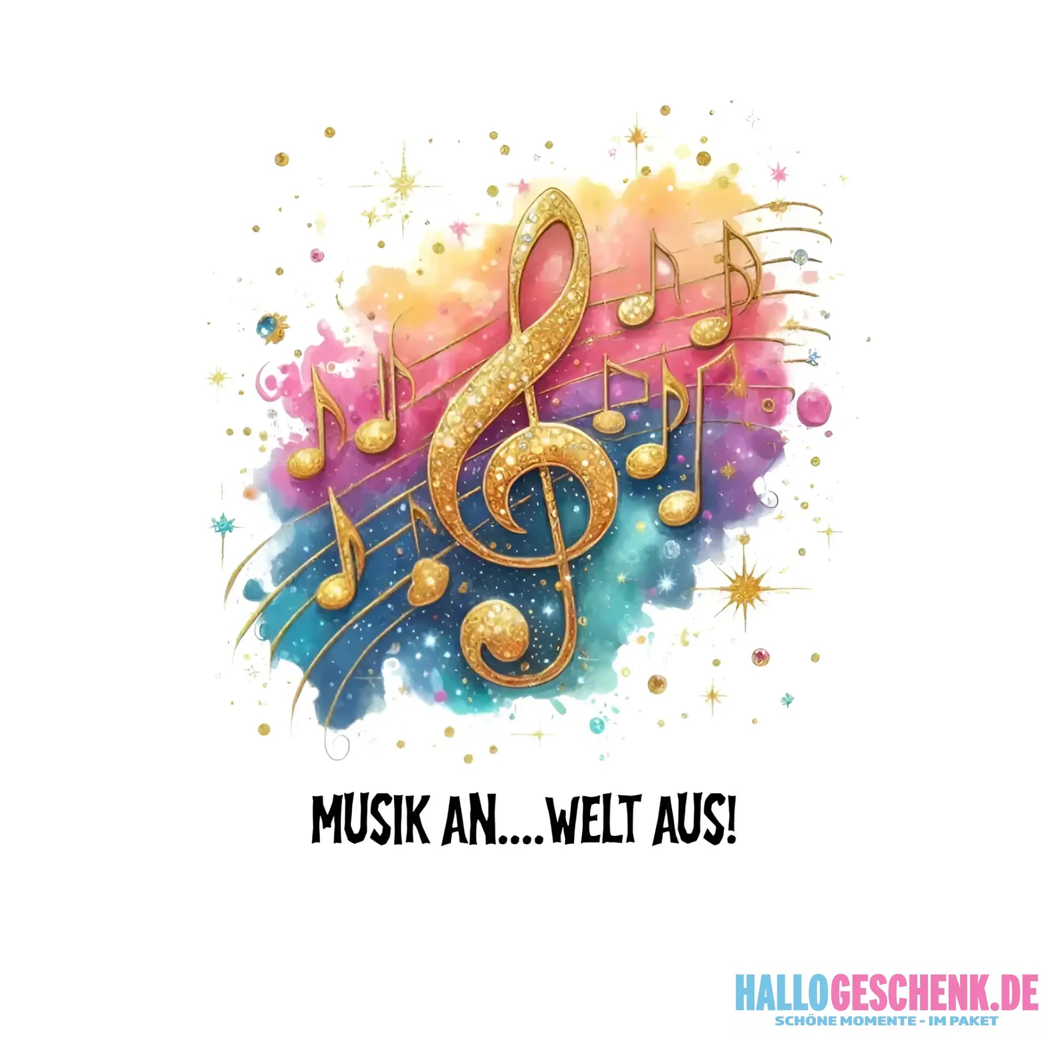 25 Motive zur Auswahl • Fantasy Music Notes • Noten • Musik • STICKER 20x20 cm (Aufkleber) - White / OneSize
