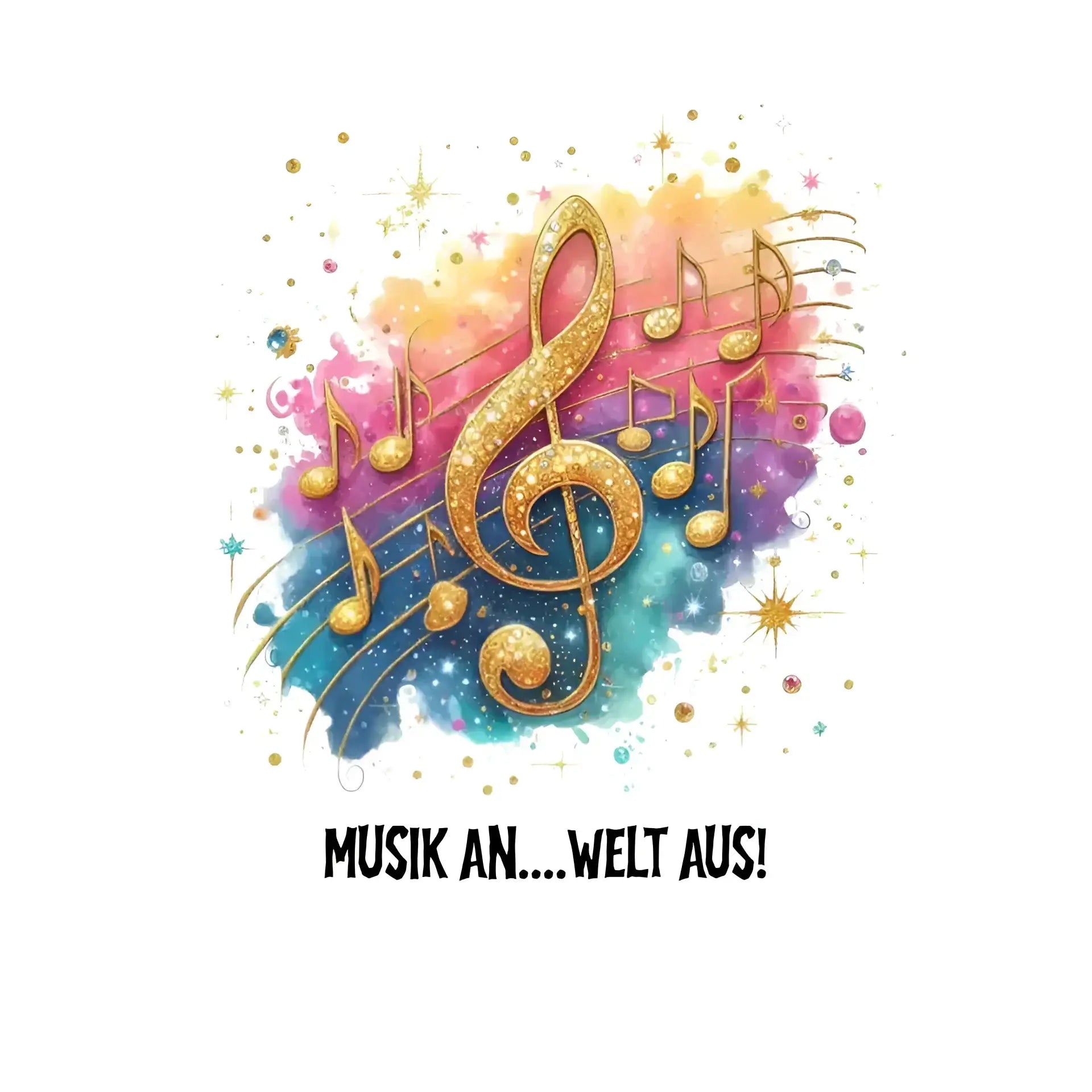 25 Motive zur Auswahl • Fantasy Music Notes • Noten • Musik • STICKER 20x20 cm (Aufkleber) - White / OneSize