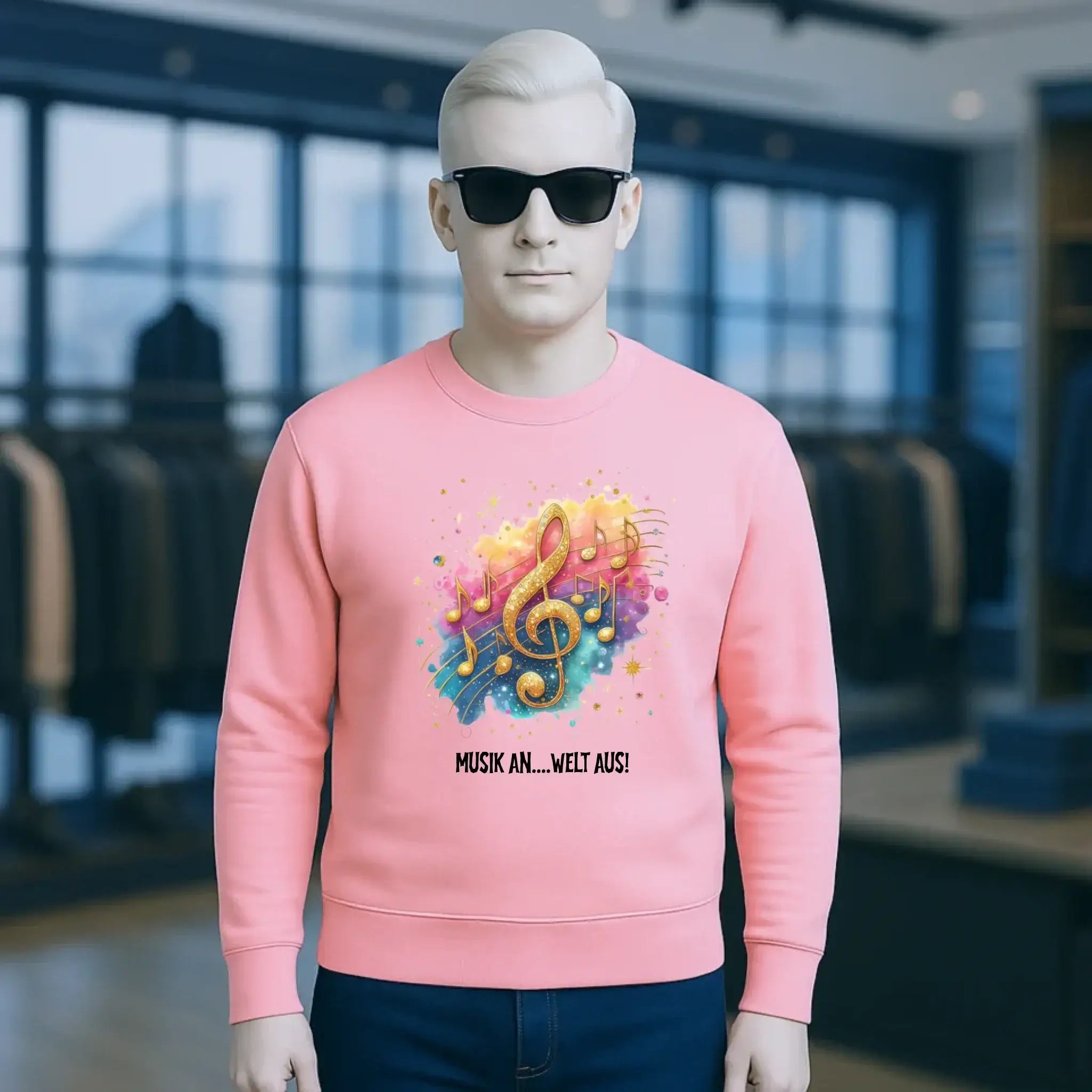 25 Motive zur Auswahl • Fantasy Music Notes • Noten • Musik • Unisex Sweatshirt Bio-Baumwolle in 4 Farben XS-3XL • personalisiert