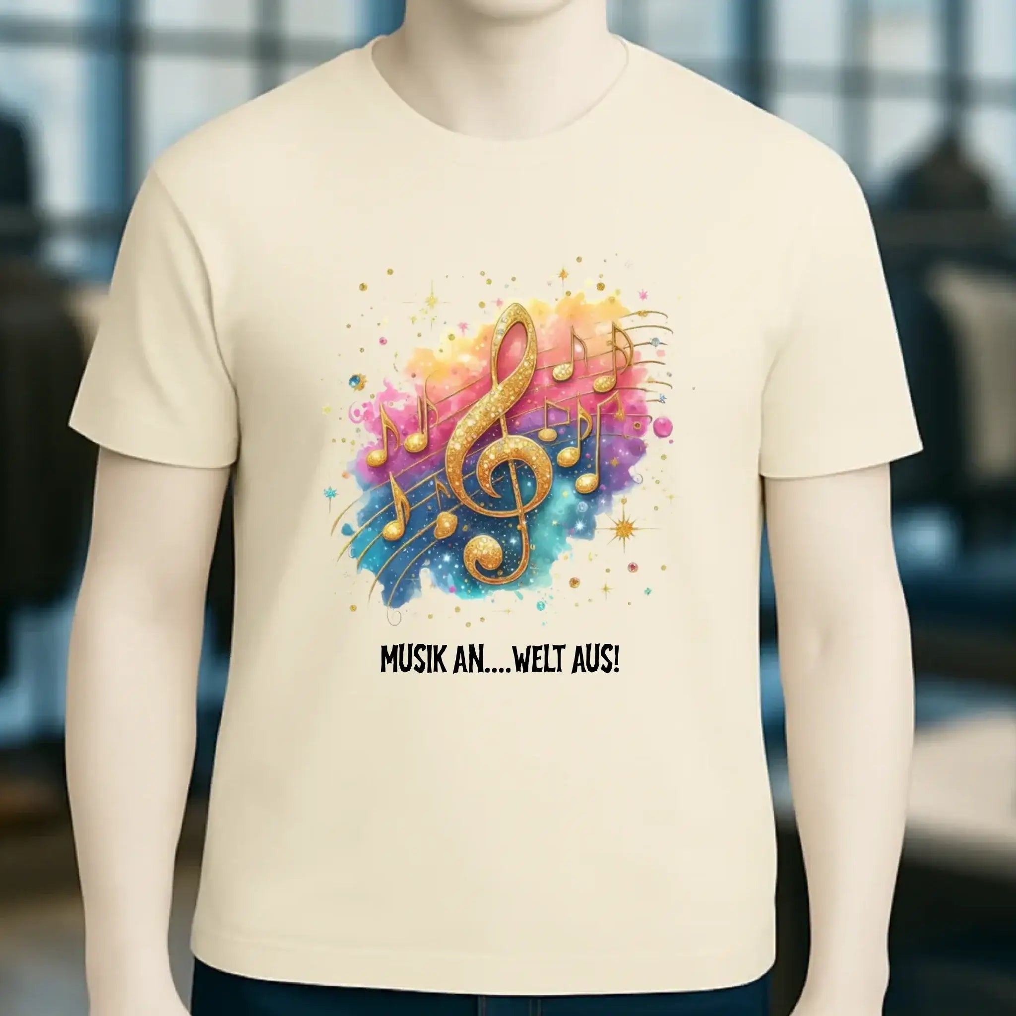 25 Motive zur Auswahl • Fantasy Music Notes • Noten • Musik • Unisex Premium T-Shirt XS-5XL aus Bio-Baumwolle für Damen & Herren • Exklusivdesign • personalisiert