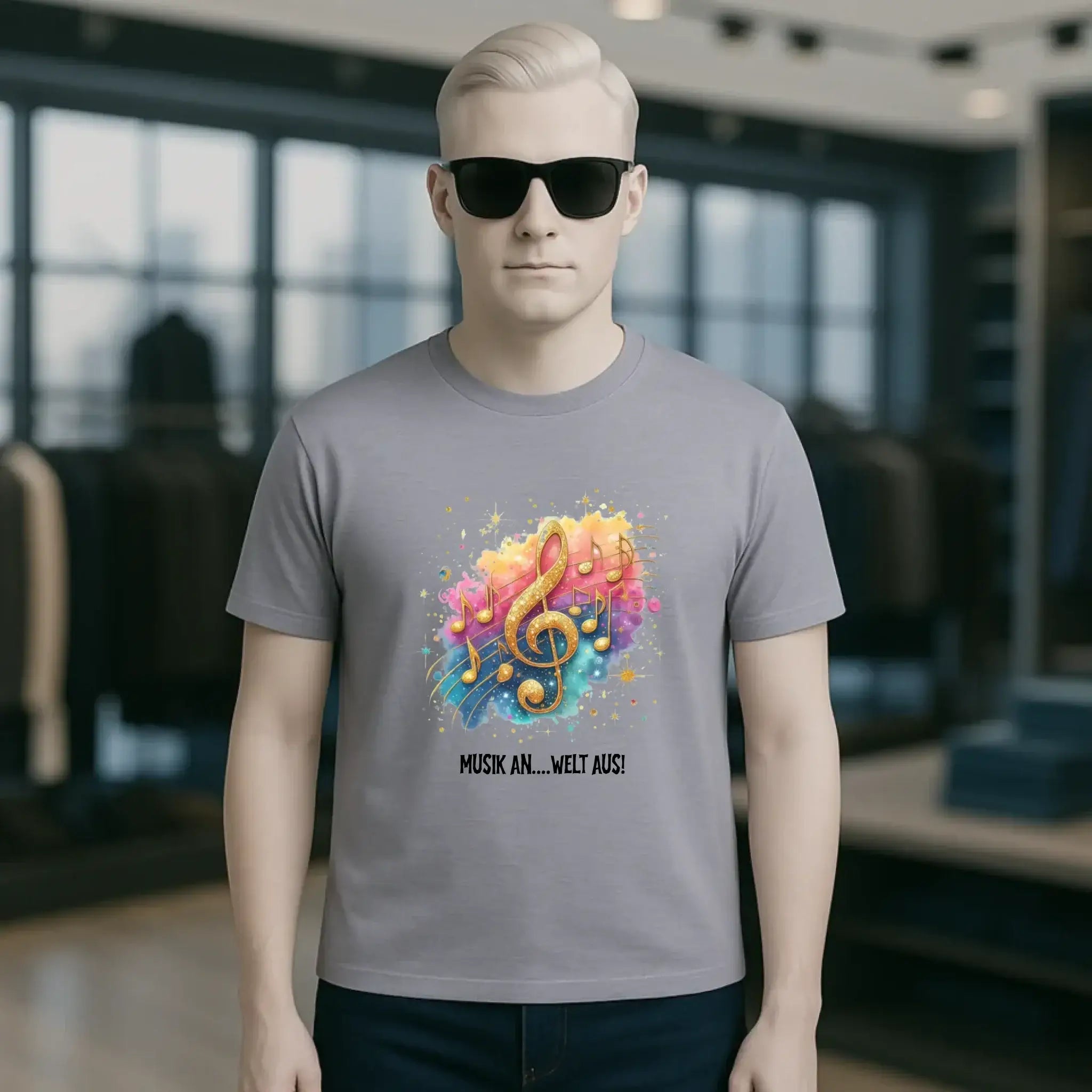 25 Motive zur Auswahl • Fantasy Music Notes • Noten • Musik • Unisex Premium T-Shirt XS-5XL aus Bio-Baumwolle für Damen & Herren • Exklusivdesign • personalisiert