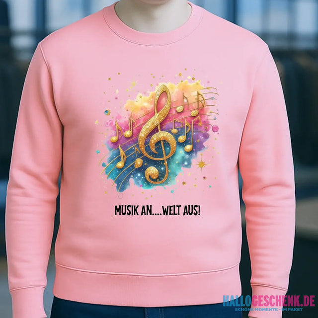 25 Motive zur Auswahl • Fantasy Music Notes • Noten • Musik • Unisex Sweatshirt Bio-Baumwolle in 4 Farben XS-3XL • personalisiert