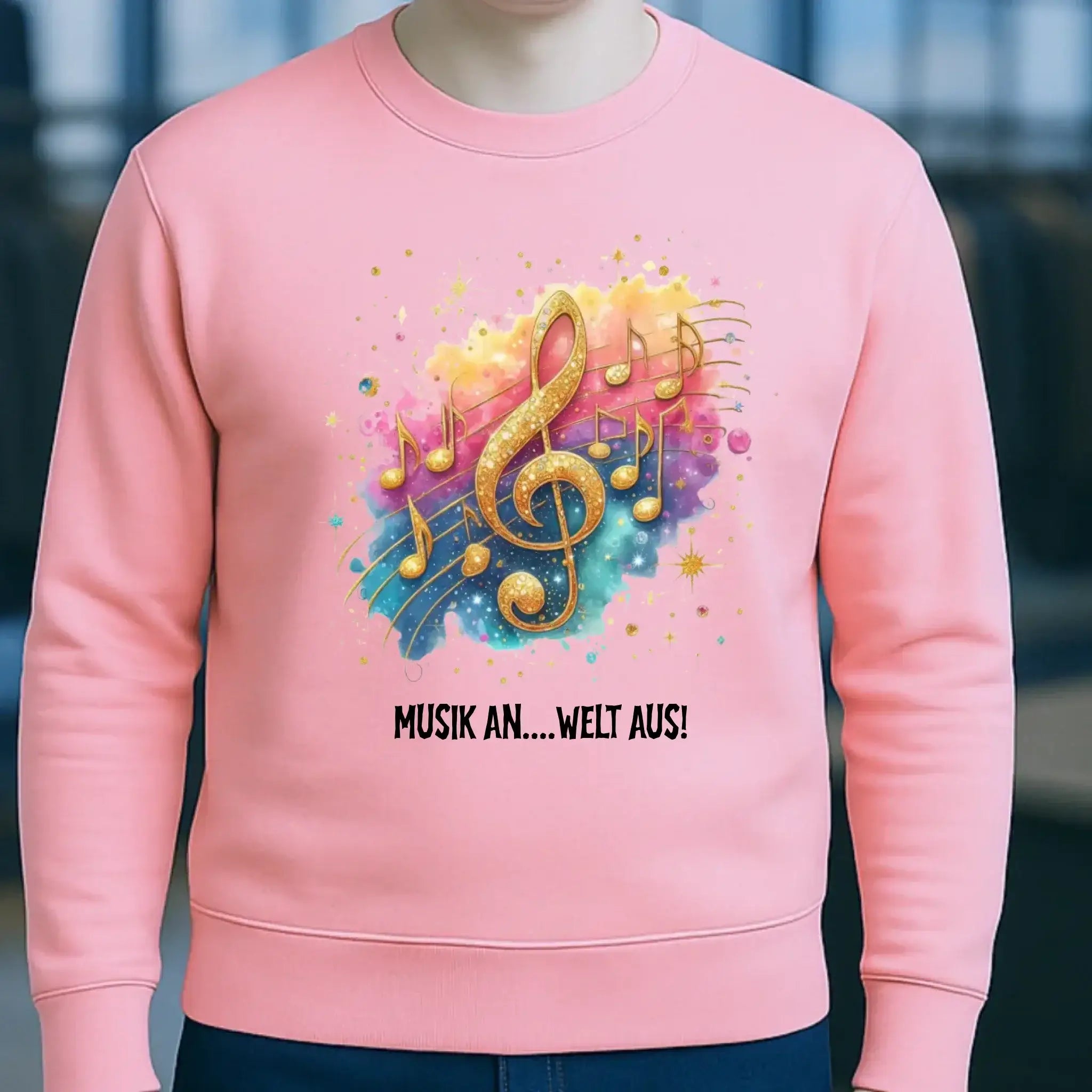 25 Motive zur Auswahl • Fantasy Music Notes • Noten • Musik • Unisex Sweatshirt Bio-Baumwolle in 4 Farben XS-3XL • personalisiert