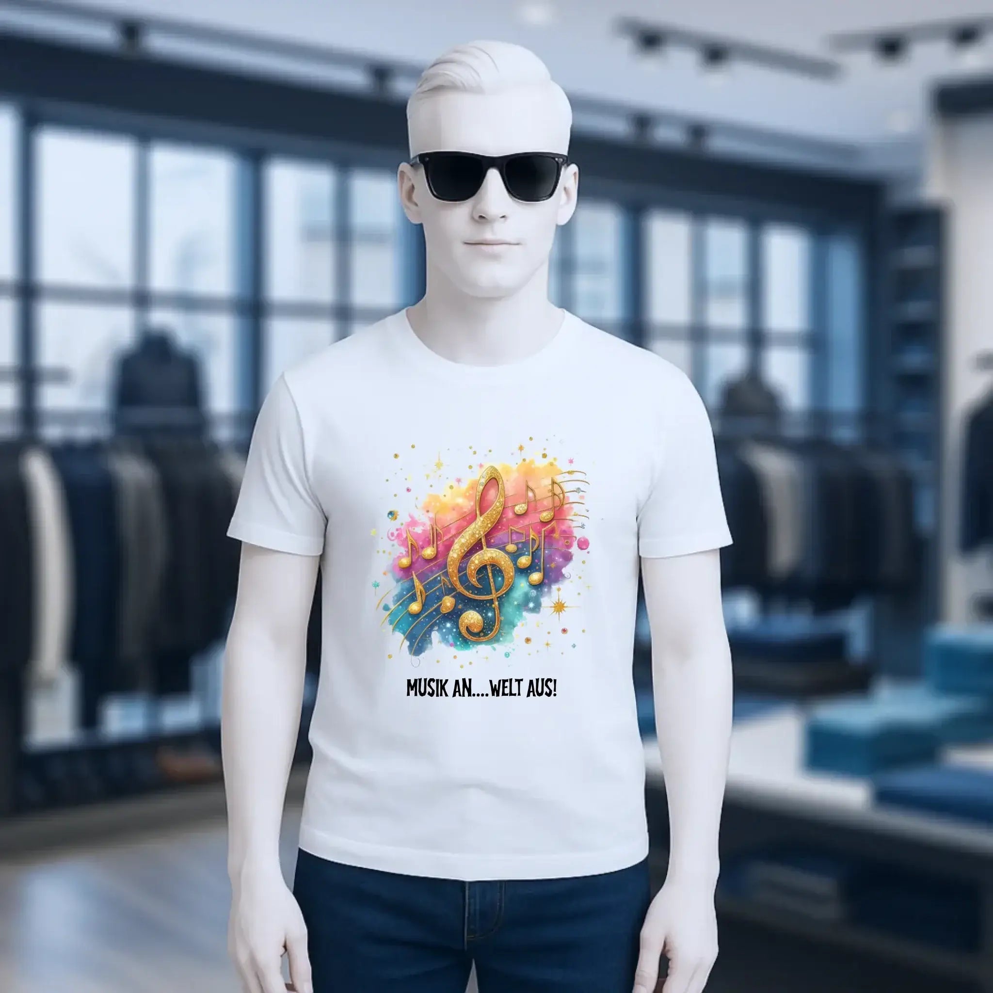 25 Motive zur Auswahl • Fantasy Music Notes • Noten • Musik • Unisex Premium T-Shirt XS-5XL aus Bio-Baumwolle für Damen & Herren • Exklusivdesign • personalisiert