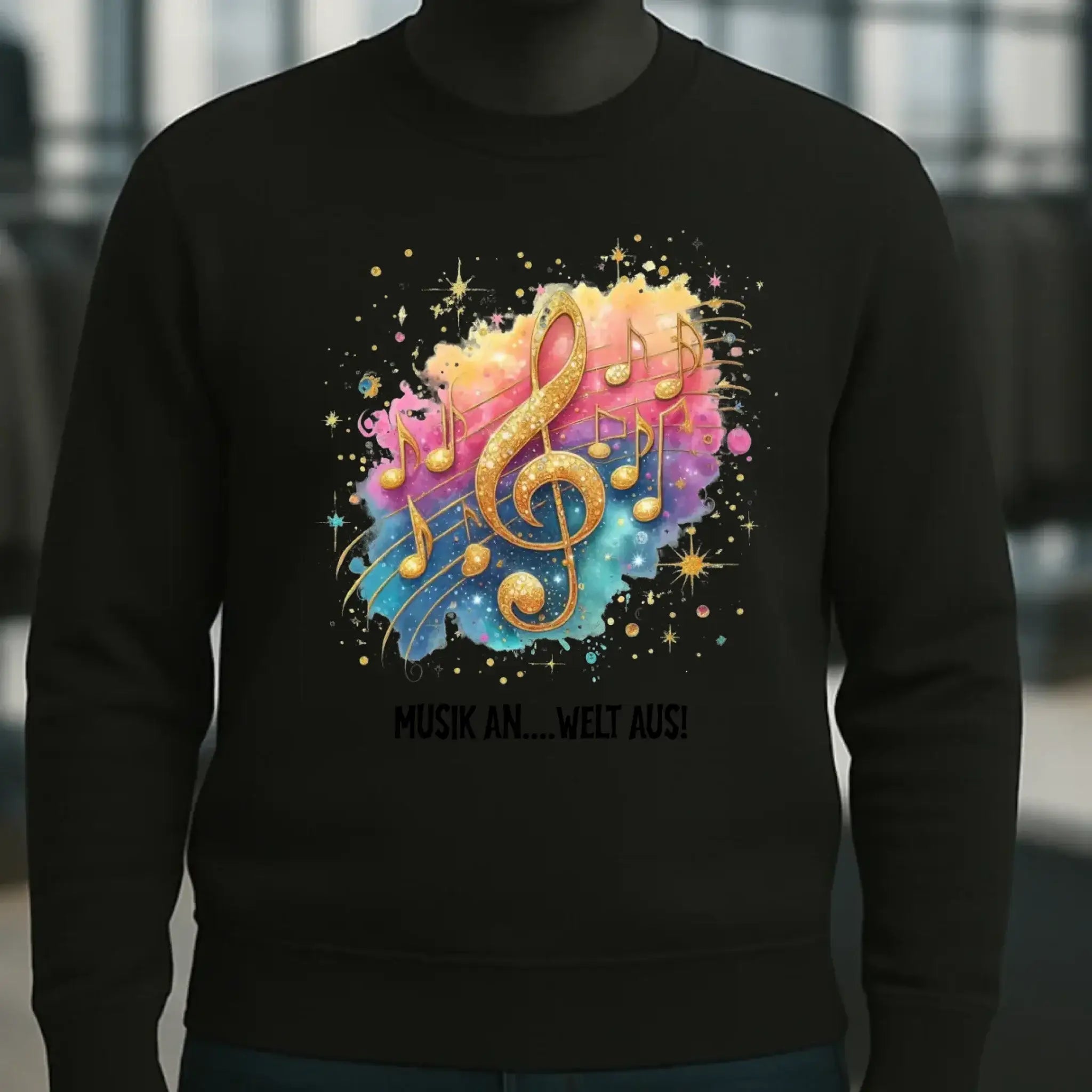 25 Motive zur Auswahl • Fantasy Music Notes • Noten • Musik • Unisex Sweatshirt Bio-Baumwolle in 4 Farben XS-3XL • personalisiert