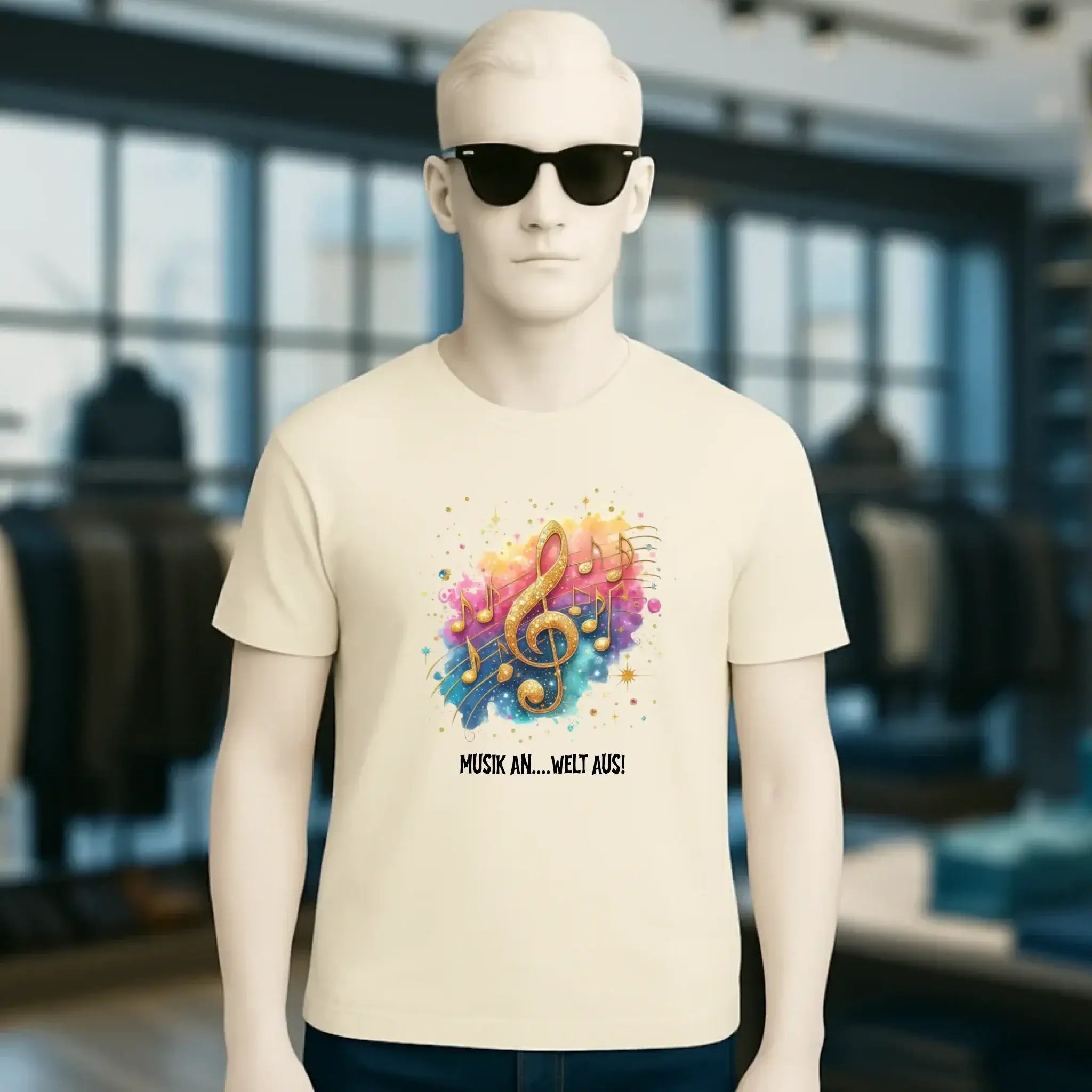25 Motive zur Auswahl • Fantasy Music Notes • Noten • Musik • Unisex Premium T-Shirt XS-5XL aus Bio-Baumwolle für Damen & Herren • Exklusivdesign • personalisiert