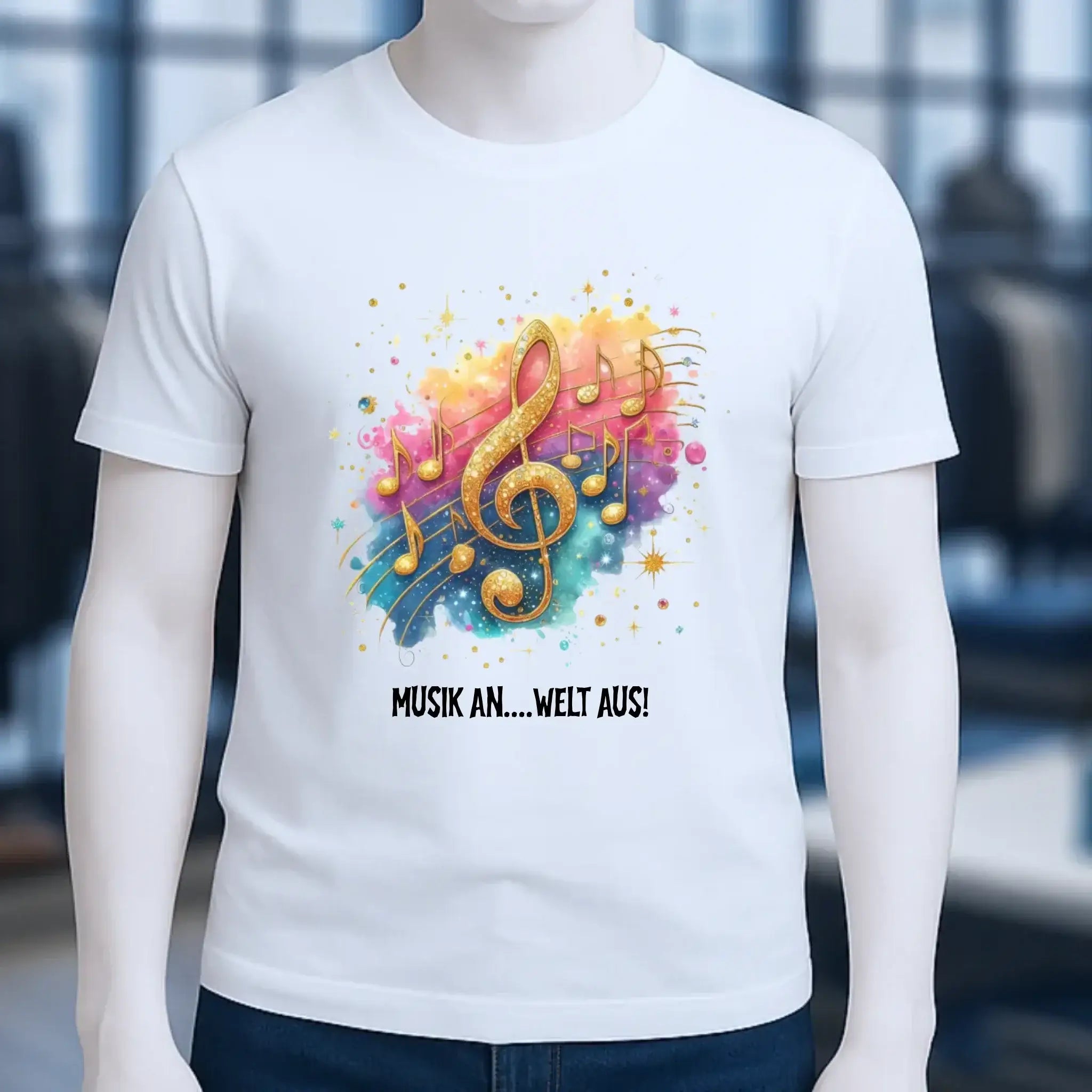 25 Motive zur Auswahl • Fantasy Music Notes • Noten • Musik • Unisex Premium T-Shirt XS-5XL aus Bio-Baumwolle für Damen & Herren • Exklusivdesign • personalisiert