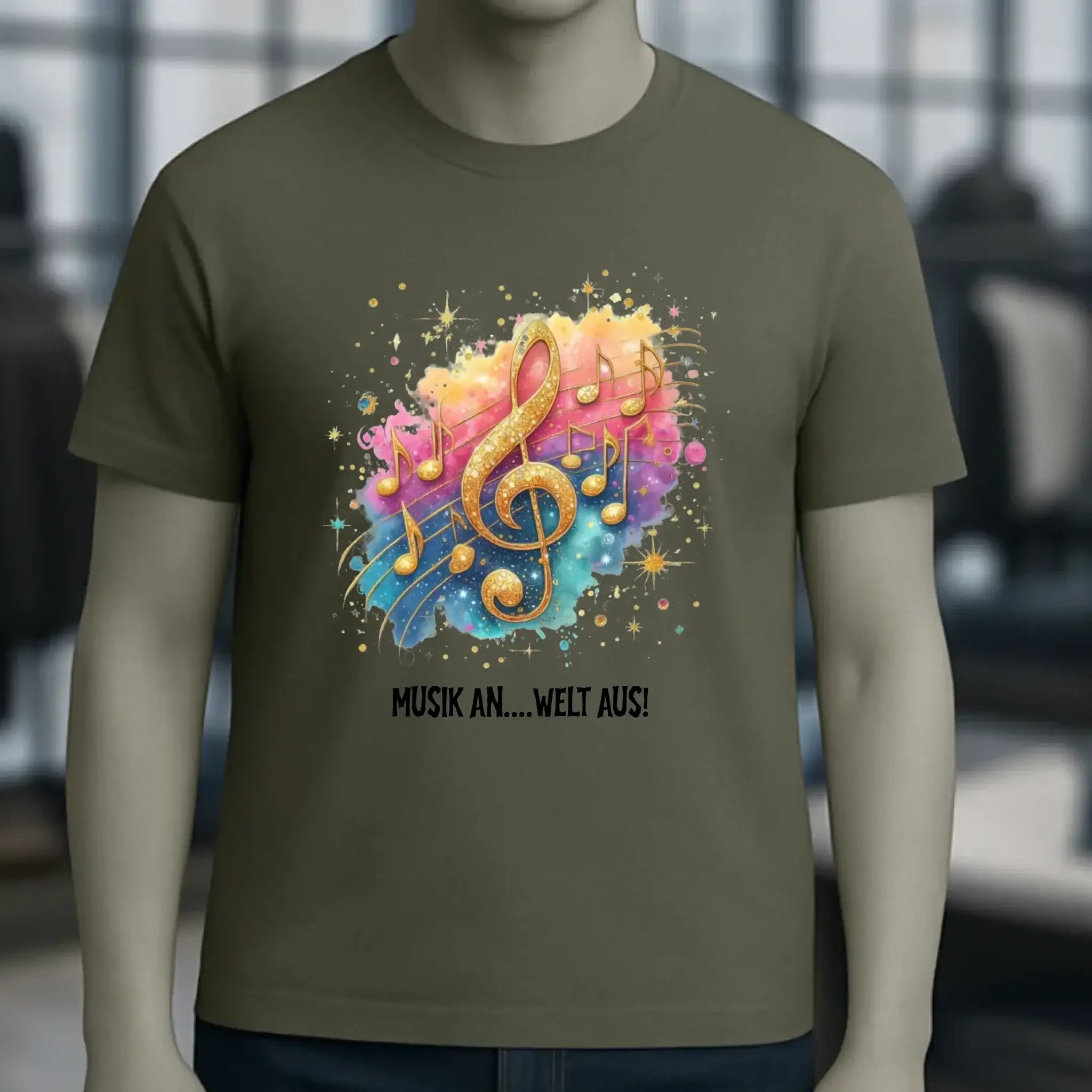 25 Motive zur Auswahl • Fantasy Music Notes • Noten • Musik • Unisex Premium T-Shirt XS-5XL aus Bio-Baumwolle für Damen & Herren • Exklusivdesign • personalisiert