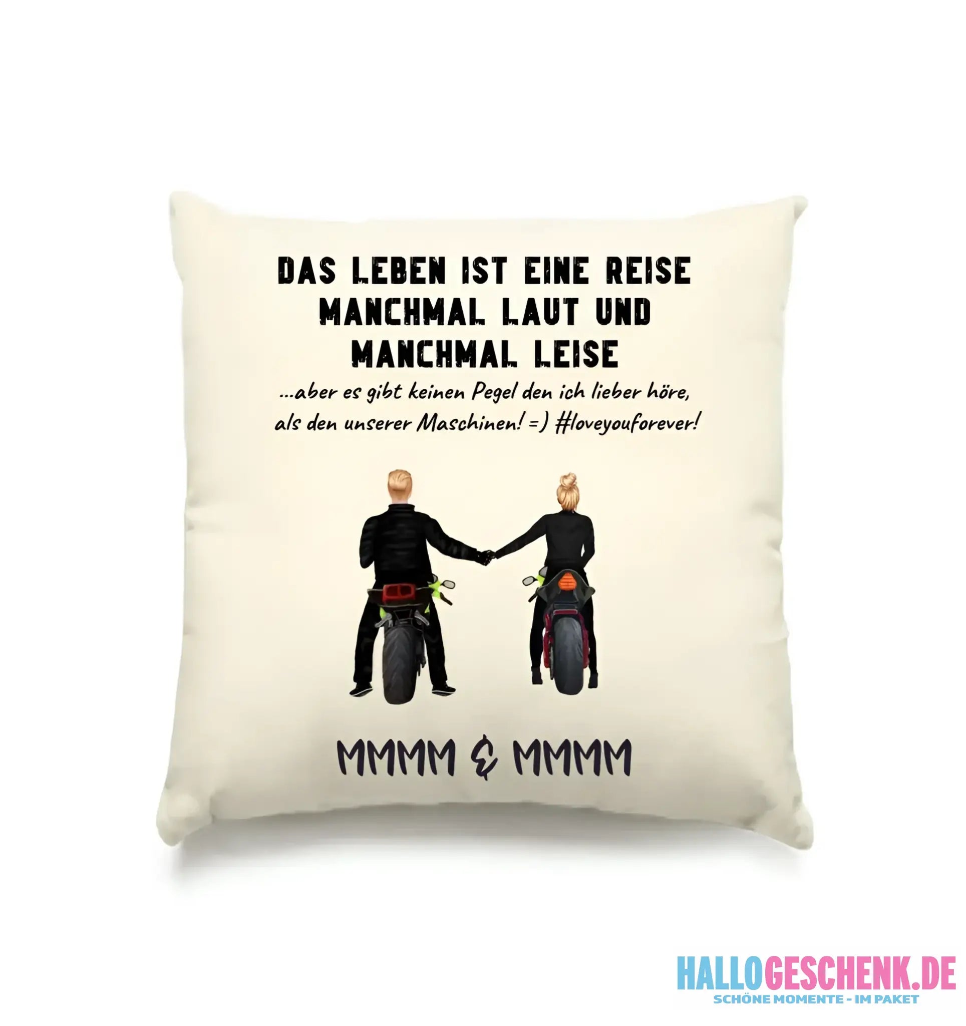 2in1: Paar Designer • Motorrad Couple • Kissen 40x40 cm