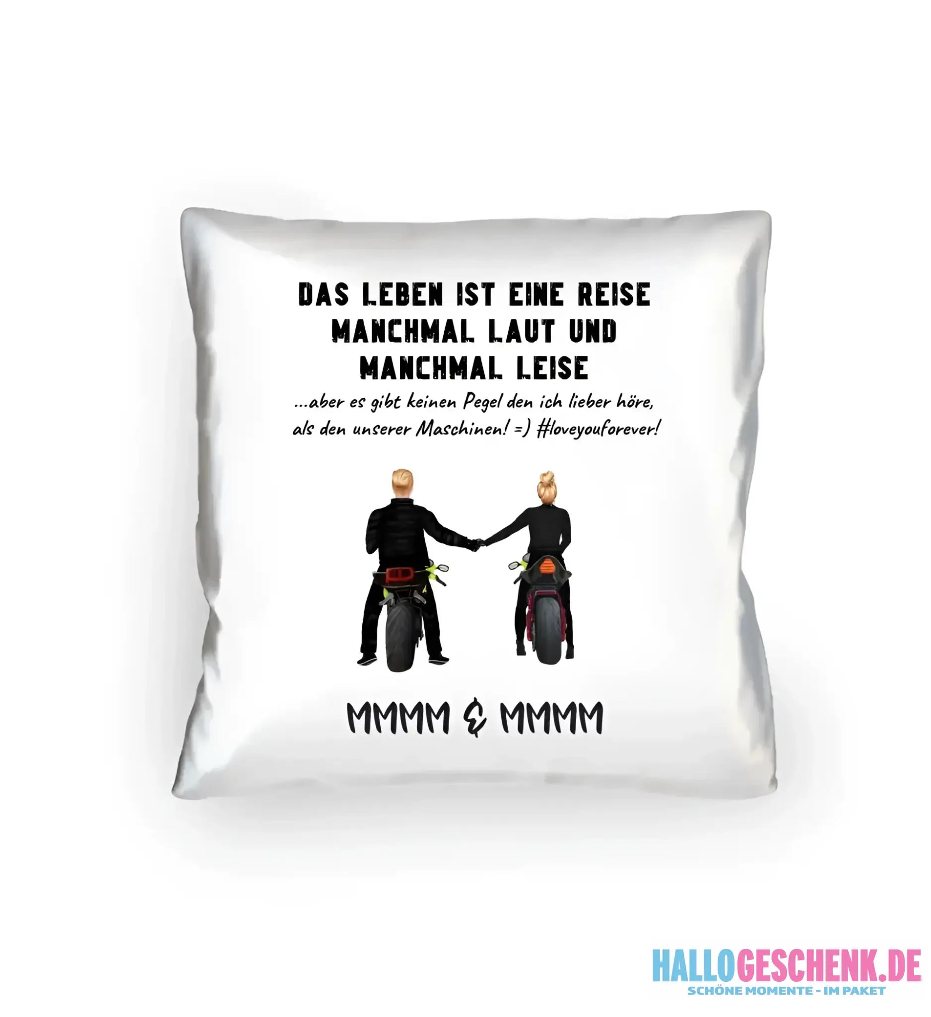 2in1: Paar Designer • Motorrad Couple • Kissen 40x40 cm