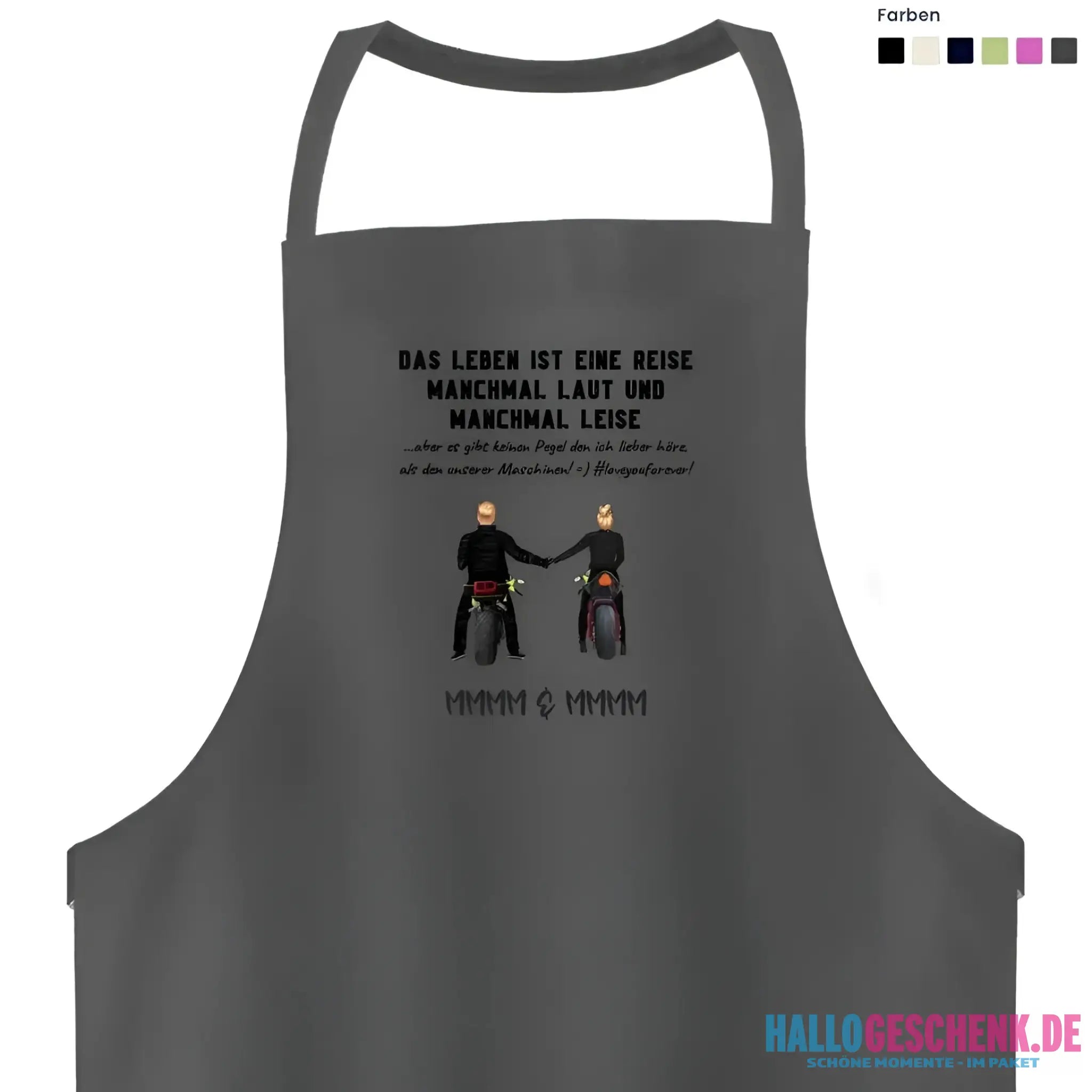 2in1: Paar Designer • Motorrad Couple • Schürze / Kochschürze / Grillschürze