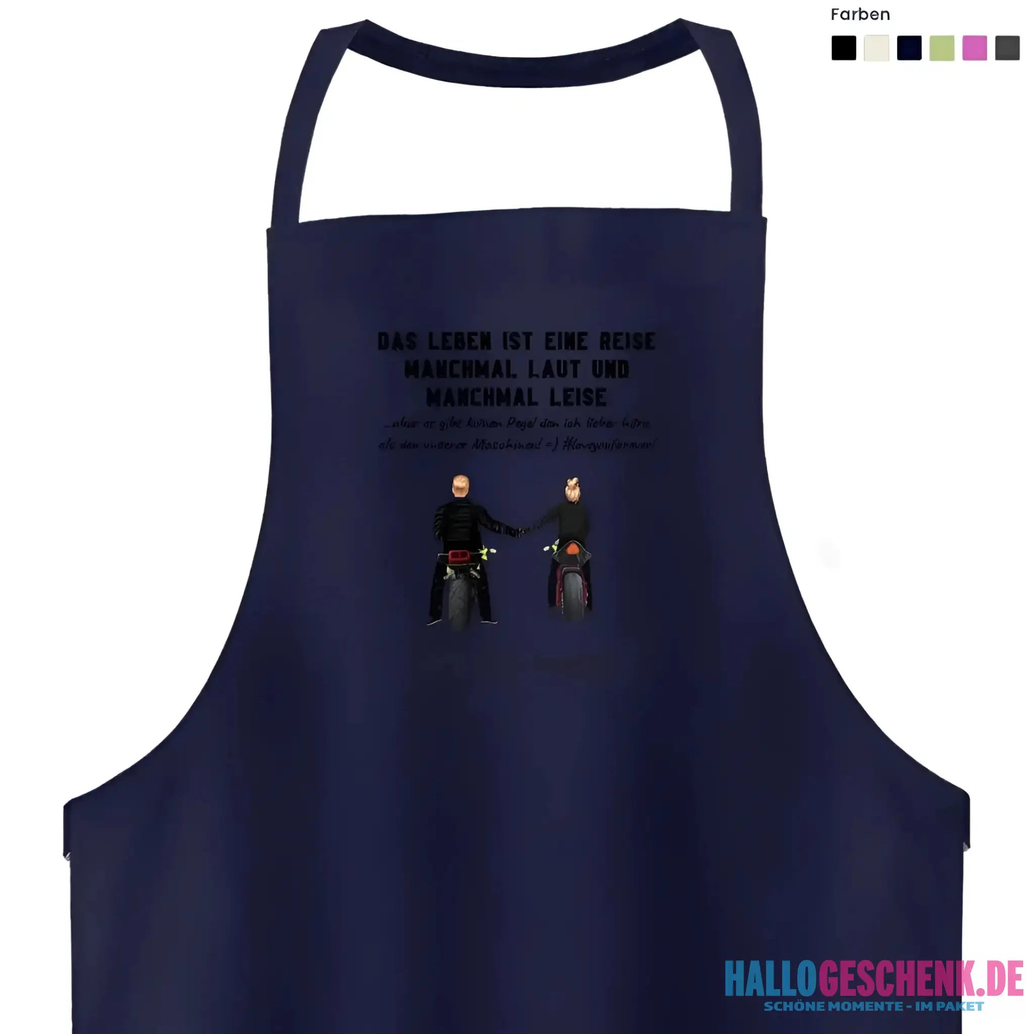 2in1: Paar Designer • Motorrad Couple • Schürze / Kochschürze / Grillschürze