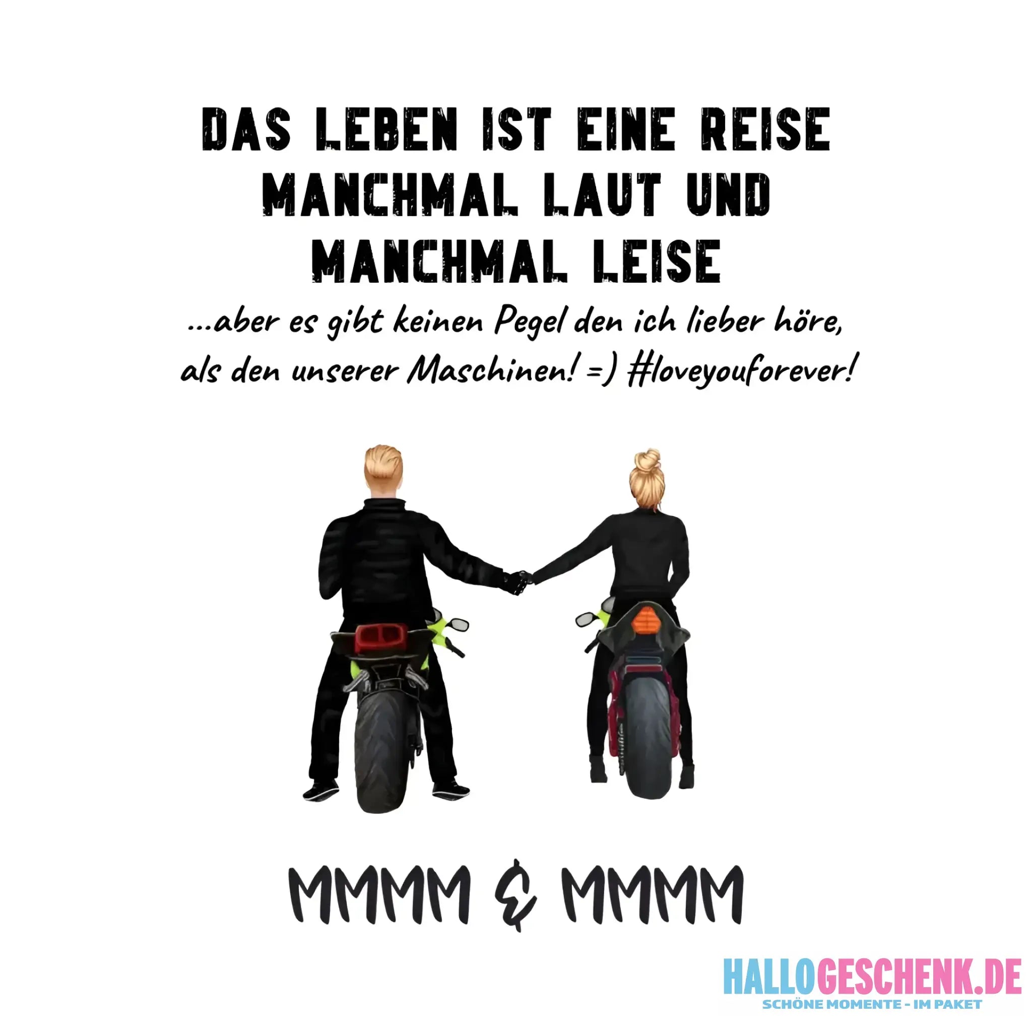 2in1: Paar Designer • Motorrad Couple • Sticker 20x20 cm (Aufkleber) - White / OneSize / ausgestanzter Sticker 20x20 cm
