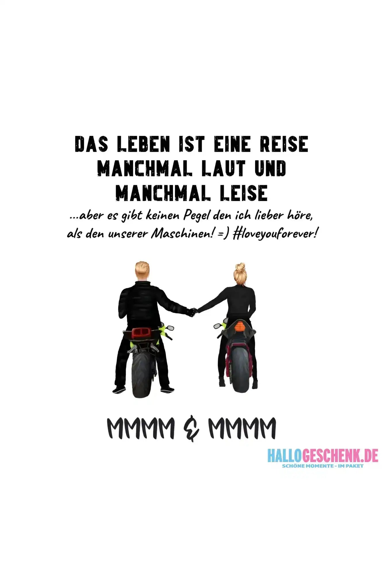 2in1: Paar Designer • Motorrad Couple • Sticker 20x20 cm (Aufkleber) - White / OneSize / ausgestanzter Sticker 20x20 cm
