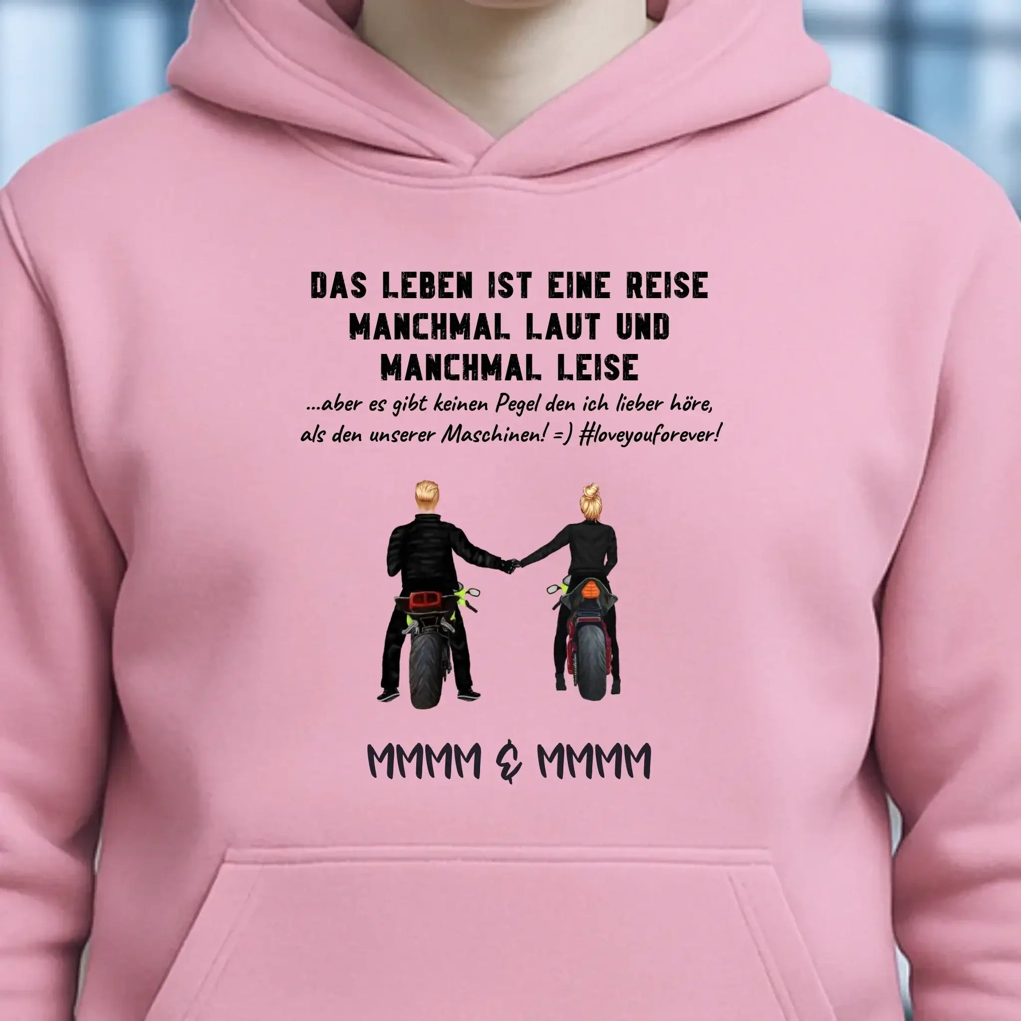 2in1: Paar Designer • Motorrad Couple • Unisex Premium Hoodie XS-5XL aus Bio-Baumwolle für Damen & Herren