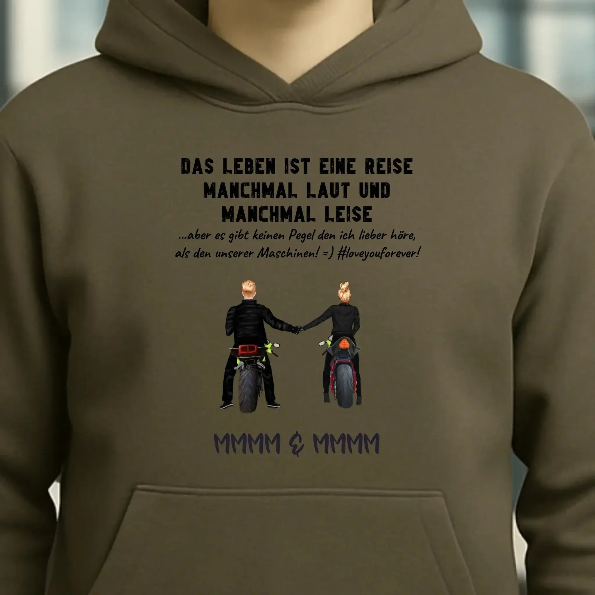 2in1: Paar Designer • Motorrad Couple • Unisex Premium Hoodie XS-5XL aus Bio-Baumwolle für Damen & Herren
