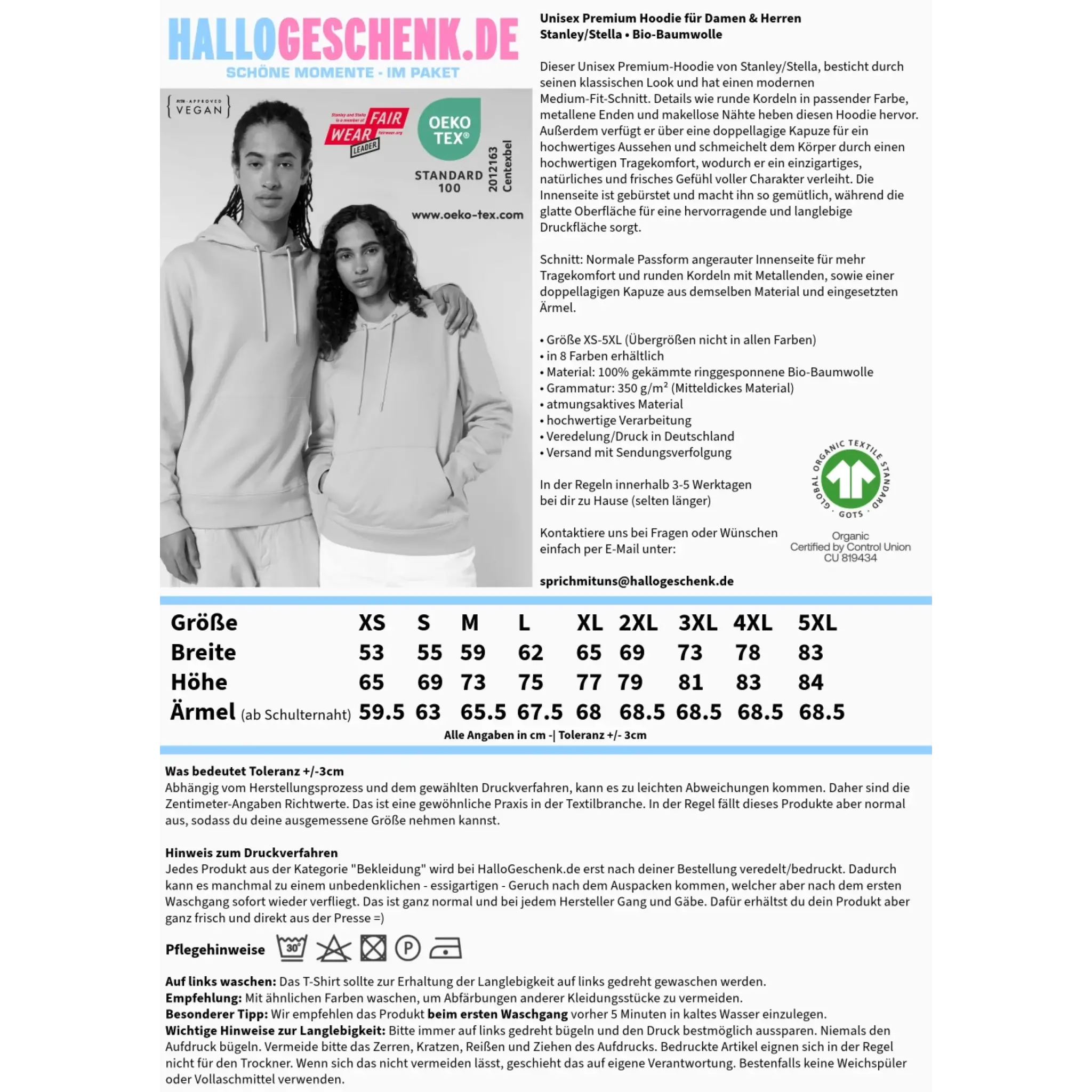 2in1: Paar Designer • Motorrad Couple • Unisex Premium Hoodie XS-5XL aus Bio-Baumwolle für Damen & Herren