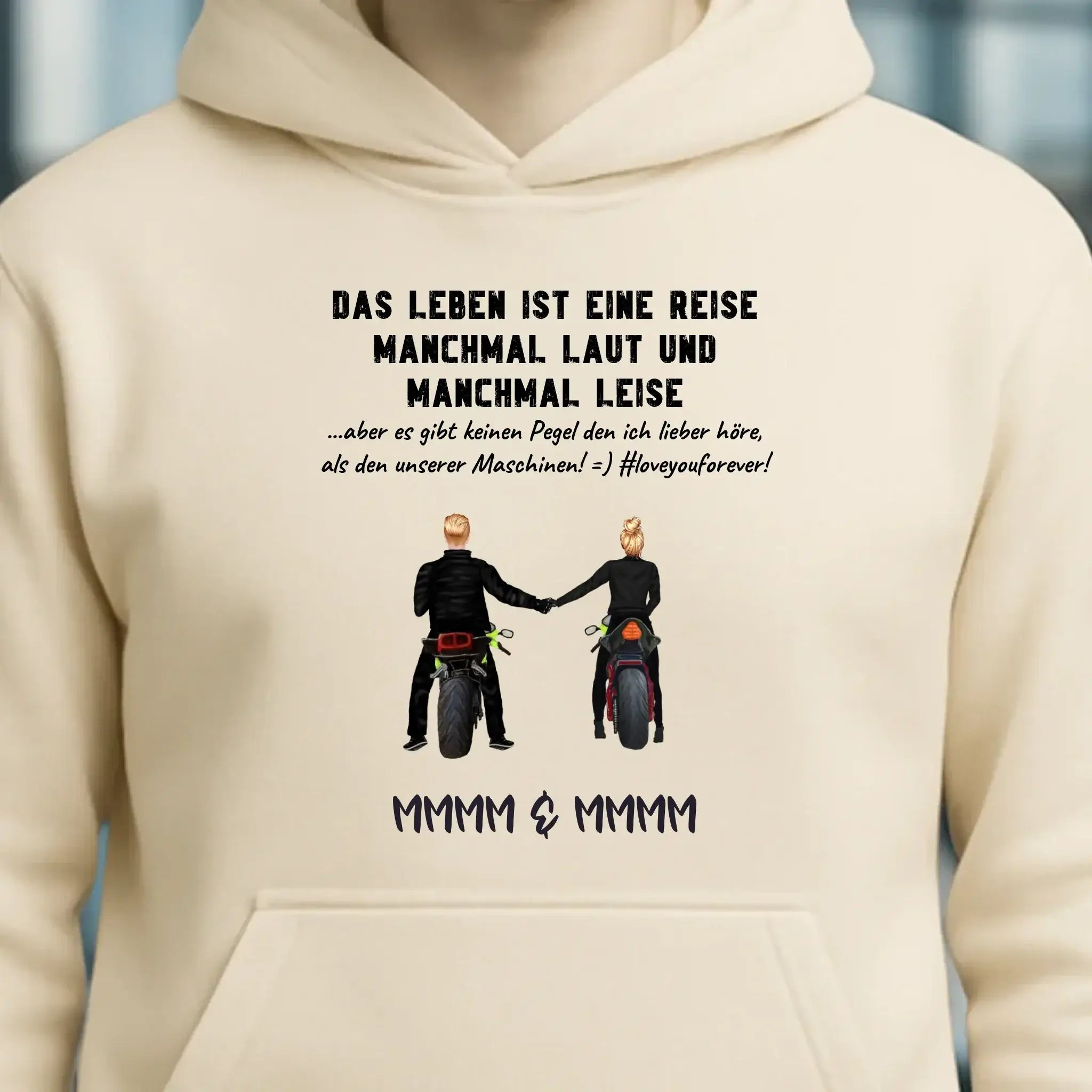 2in1: Paar Designer • Motorrad Couple • Unisex Premium Hoodie XS-5XL aus Bio-Baumwolle für Damen & Herren