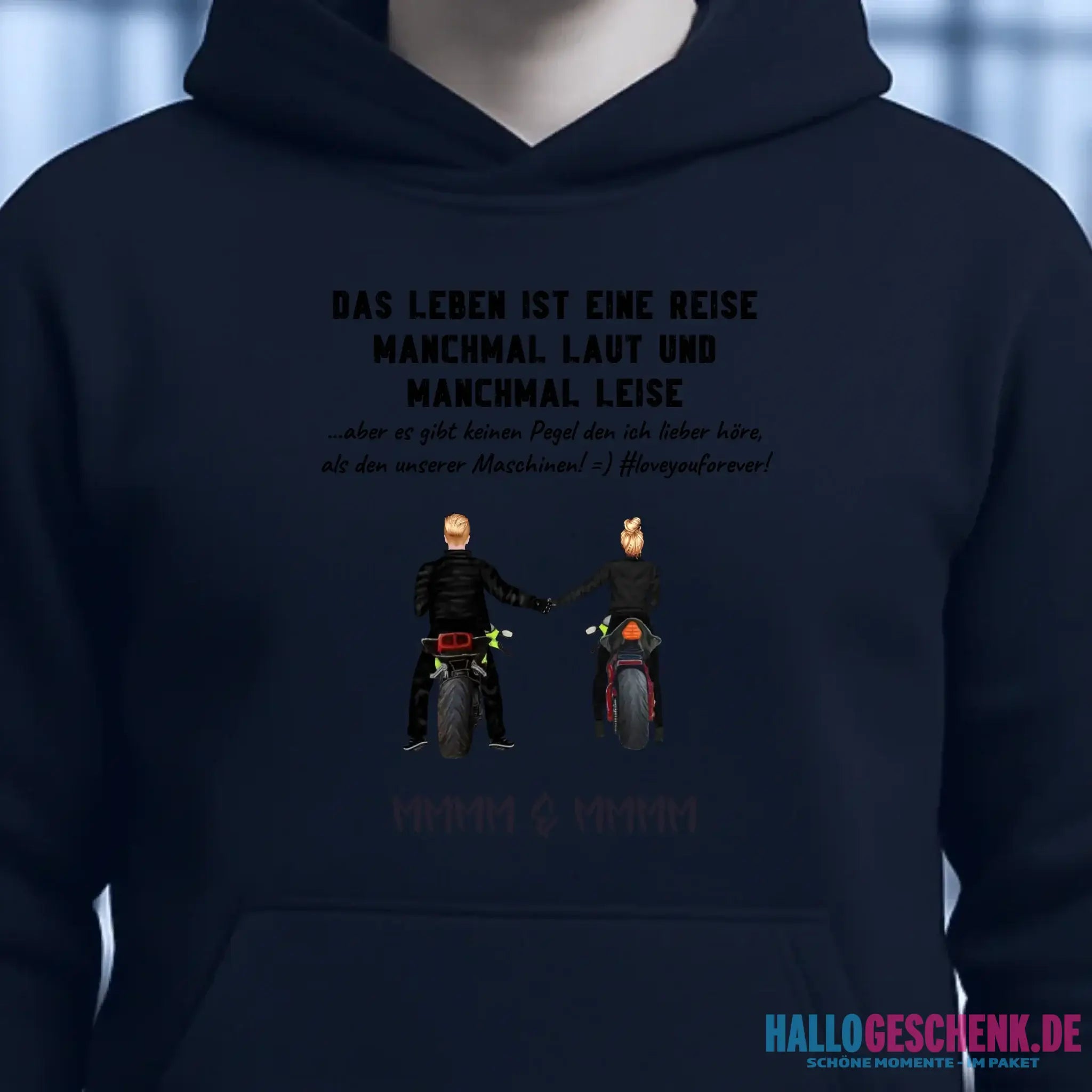 2in1: Paar Designer • Motorrad Couple • Unisex Premium Hoodie XS-5XL aus Bio-Baumwolle für Damen & Herren