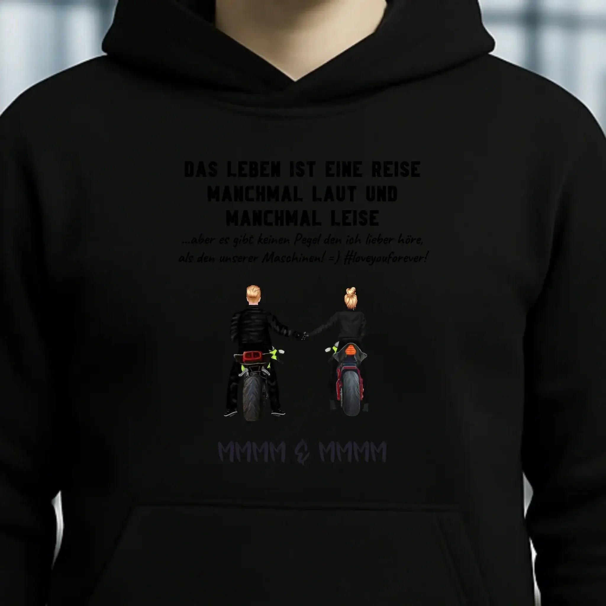 2in1: Paar Designer • Motorrad Couple • Unisex Premium Hoodie XS-5XL aus Bio-Baumwolle für Damen & Herren
