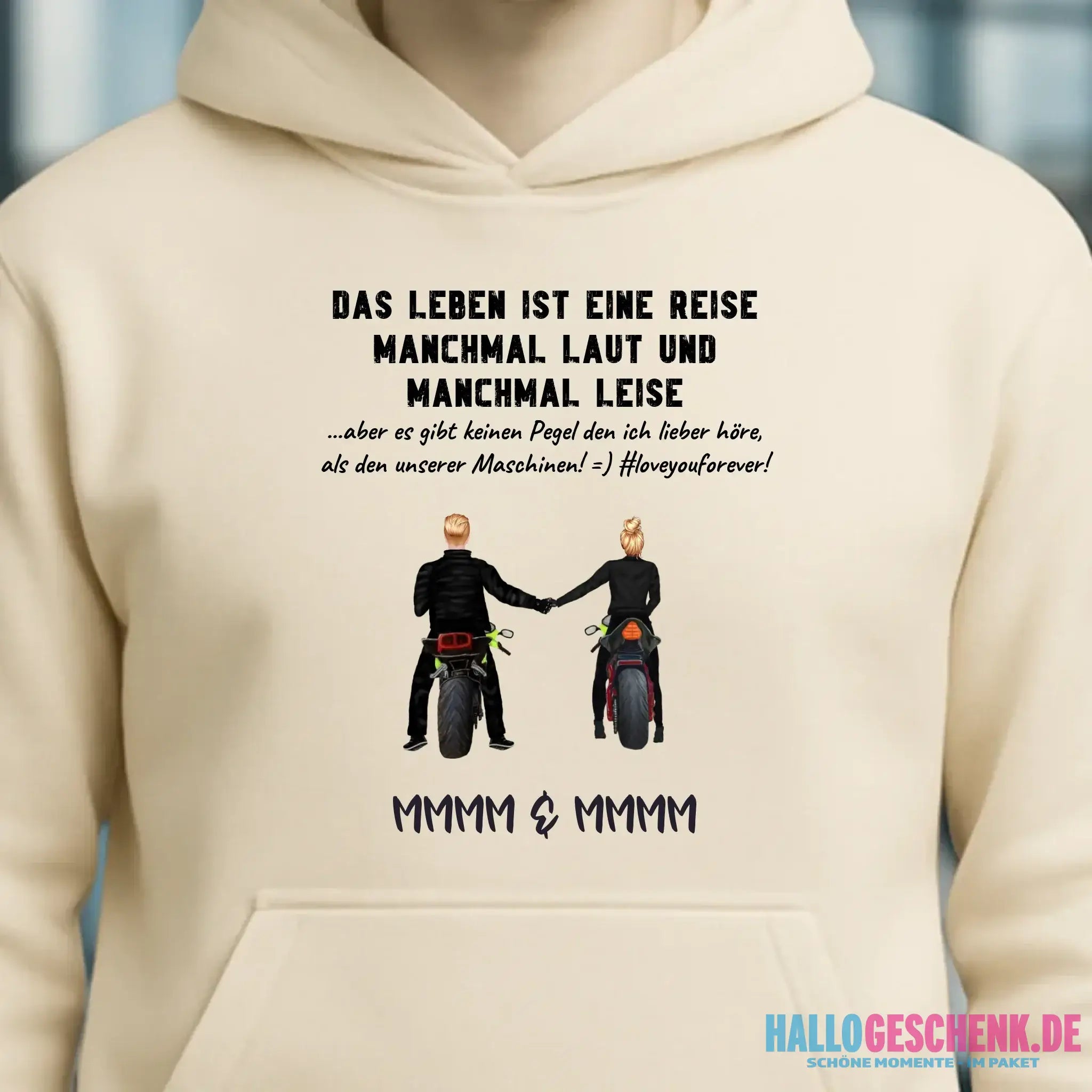 2in1: Paar Designer • Motorrad Couple • Unisex Premium Hoodie XS-5XL aus Bio-Baumwolle für Damen & Herren