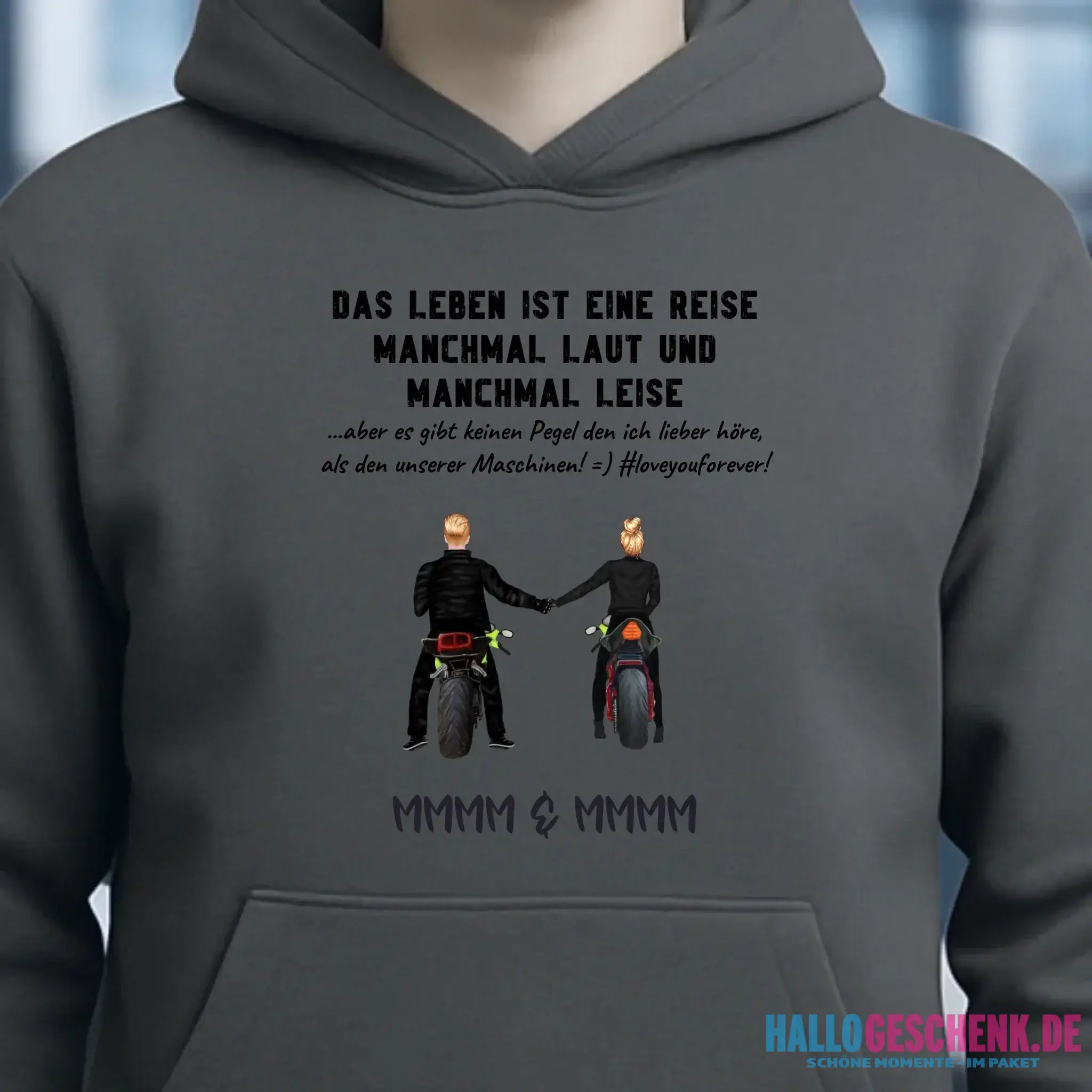 2in1: Paar Designer • Motorrad Couple • Unisex Premium Hoodie XS-5XL aus Bio-Baumwolle für Damen & Herren